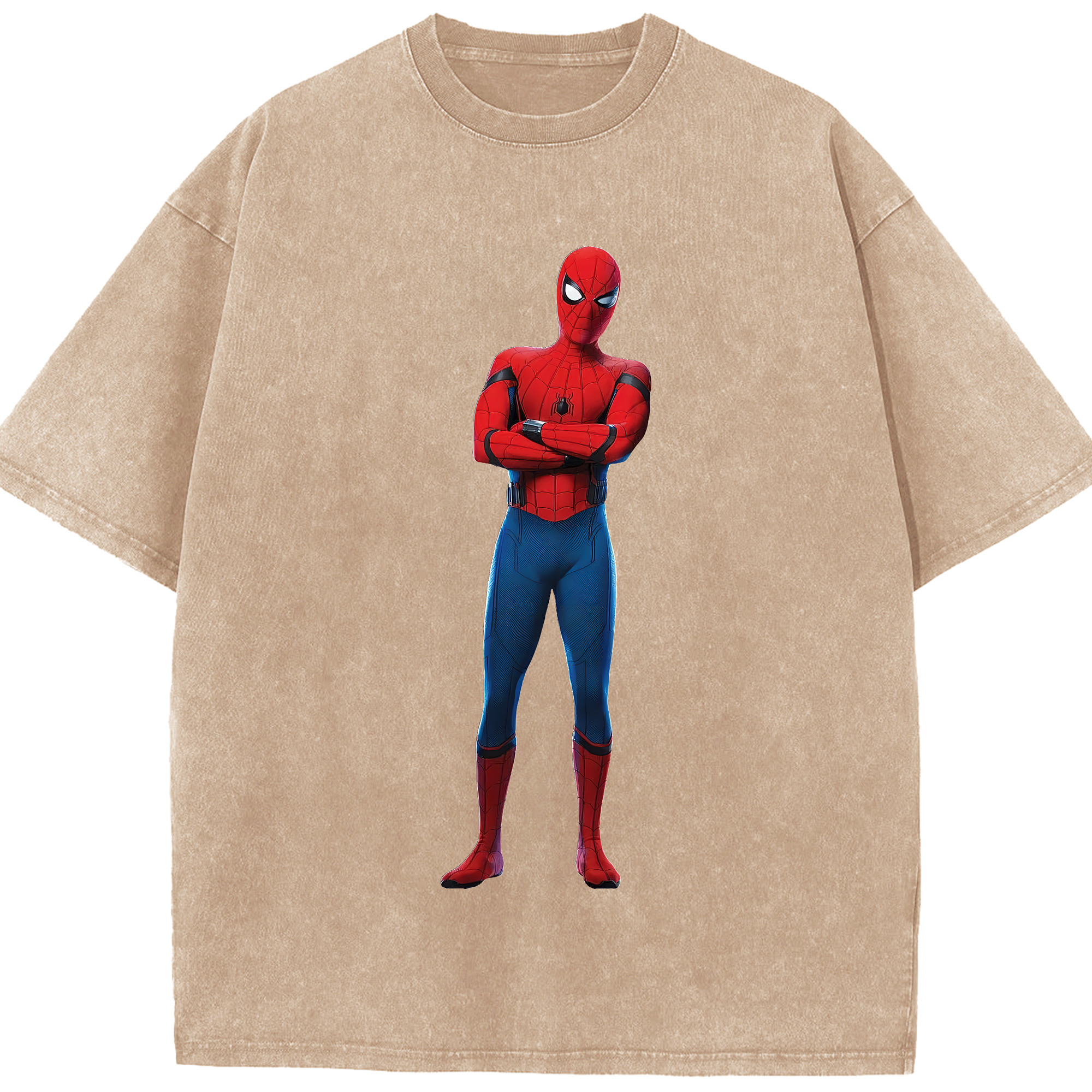 （画像用） Spider Man スパイダーマン 綿100% ヴィンテージ風 半袖Tシャツ（フロントプリント）