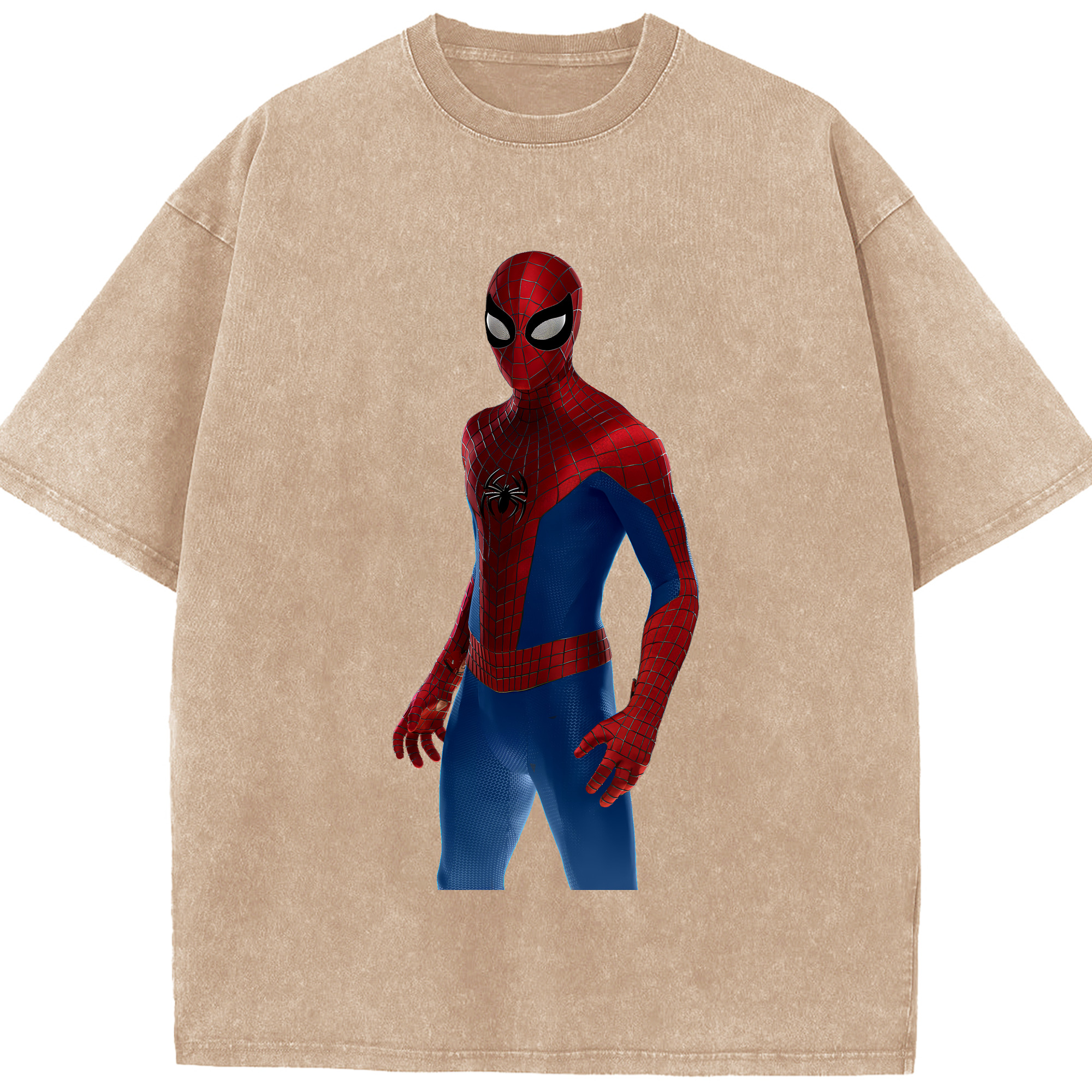 （画像用） Spider Man スパイダーマン 綿100% ヴィンテージ風 半袖Tシャツ（フロントプリント）
