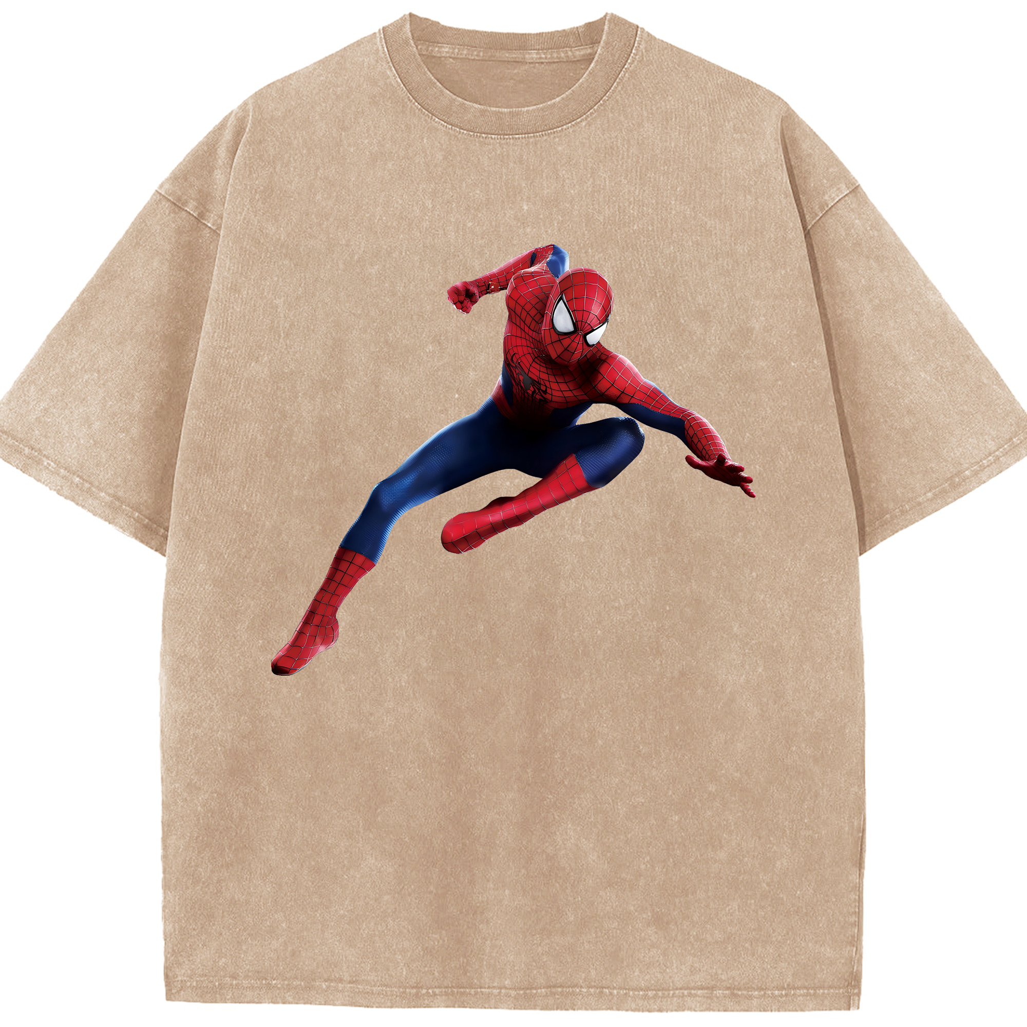 （画像用） Spider Man スパイダーマン 綿100% ヴィンテージ風 半袖Tシャツ（フロントプリント）