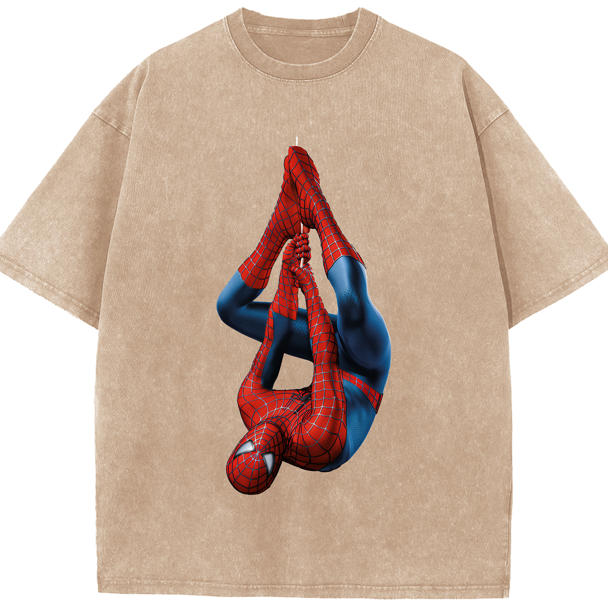 （画像用） Spider Man スパイダーマン 綿100% ヴィンテージ風 半袖Tシャツ（フロントプリント）