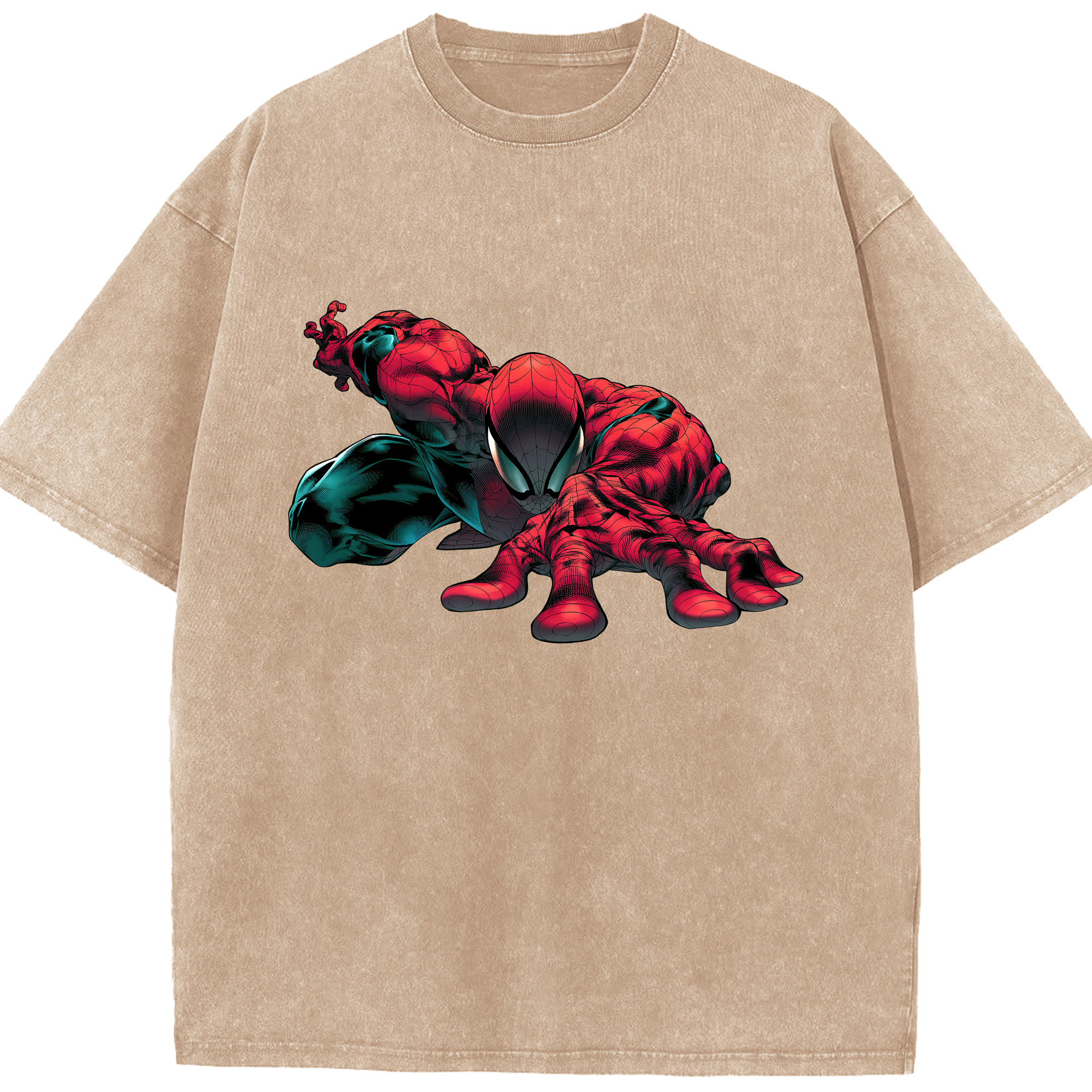 （画像用） Spider Man スパイダーマン 綿100% ヴィンテージ風 半袖Tシャツ（フロントプリント）