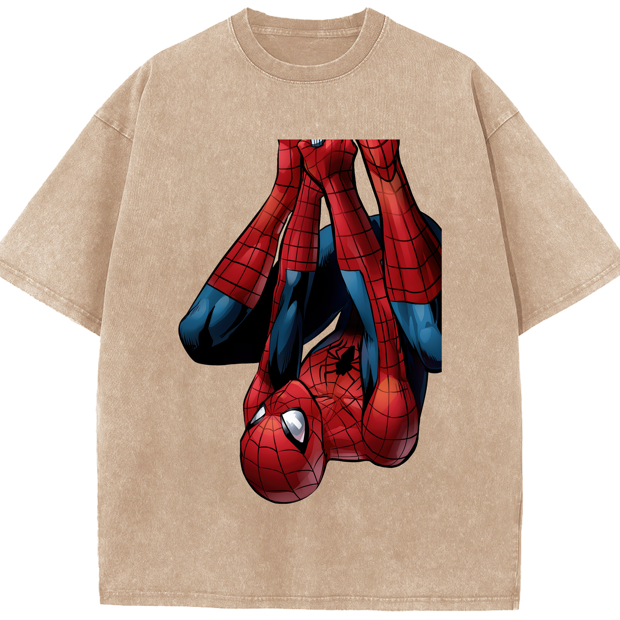 （画像用） Spider Man スパイダーマン 綿100% ヴィンテージ風 半袖Tシャツ（フロントプリント）