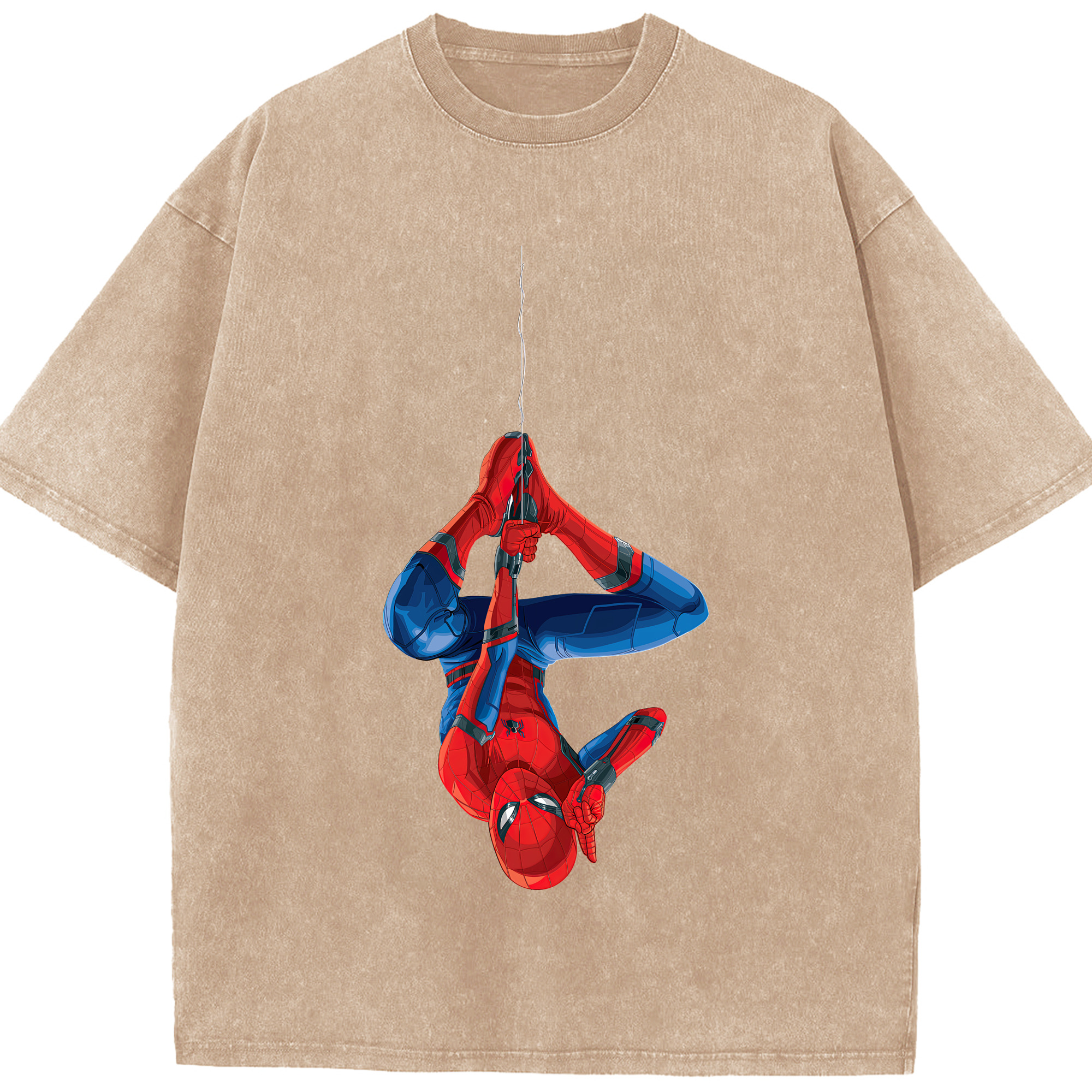 （画像用） Spider Man スパイダーマン 綿100% ヴィンテージ風 半袖Tシャツ（フロントプリント）