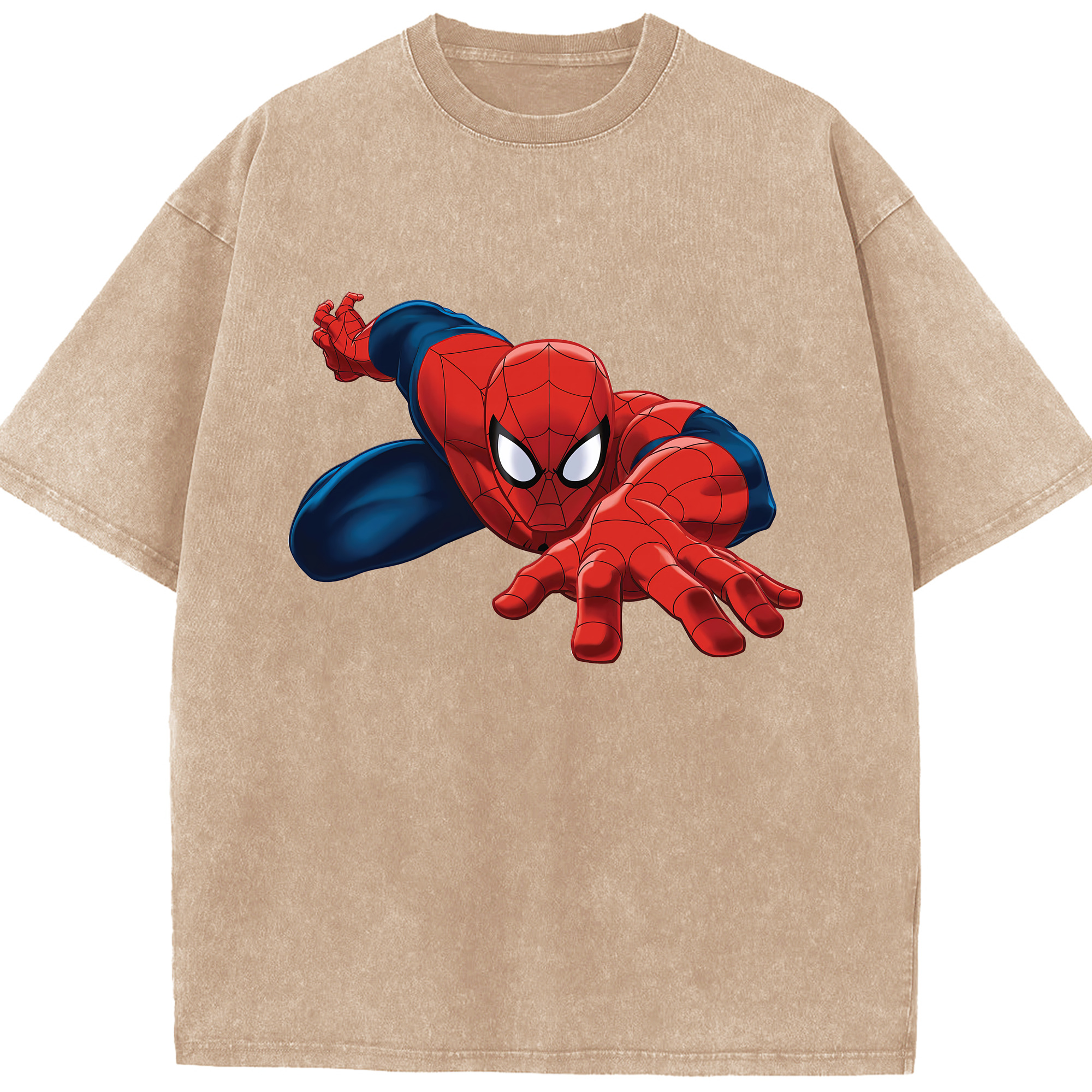 （画像用） Spider Man スパイダーマン 綿100% ヴィンテージ風 半袖Tシャツ（フロントプリント）