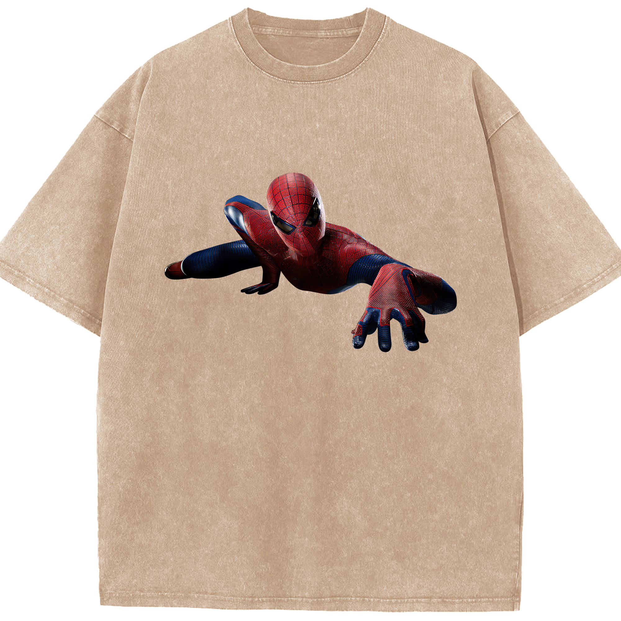 Spider Man スパイダーマン 綿100% ヴィンテージ風 半袖Tシャツ（フロントプリント）