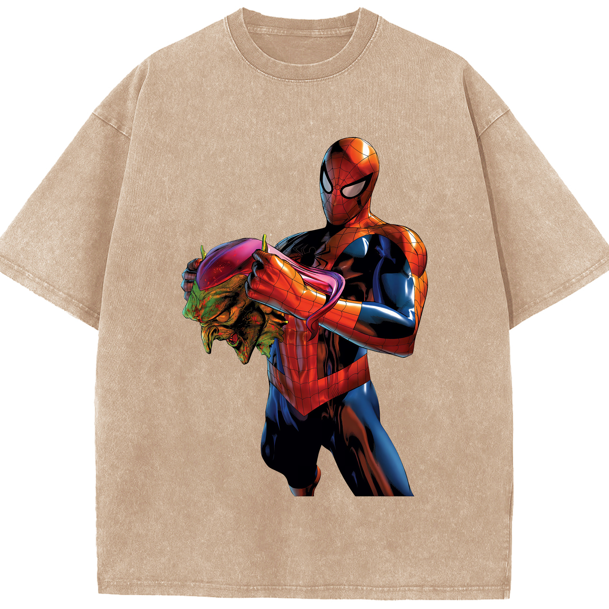 （画像用） Spider Man スパイダーマン 綿100% ヴィンテージ風 半袖Tシャツ（フロントプリント）