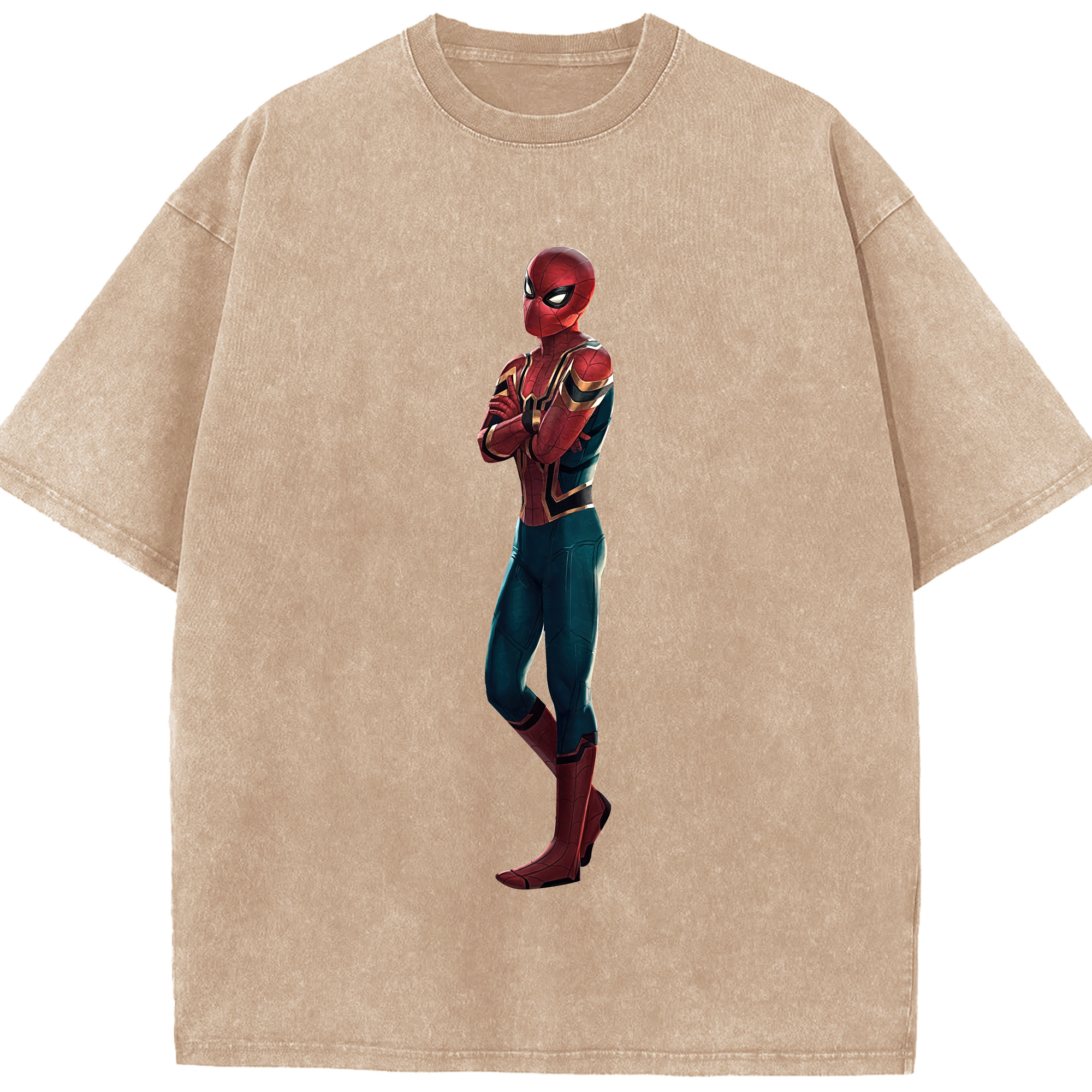 （画像用） Spider Man スパイダーマン 綿100% ヴィンテージ風 半袖Tシャツ（フロントプリント）