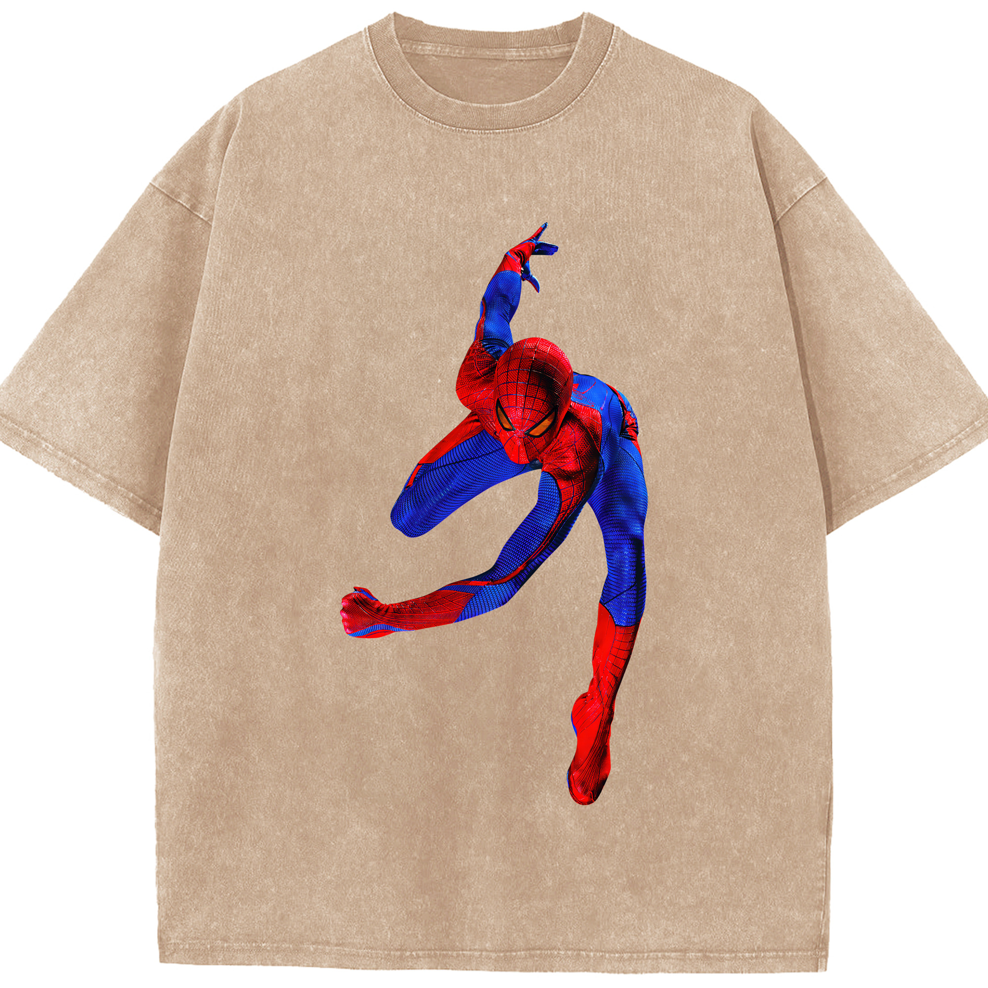 （画像用） Spider Man スパイダーマン 綿100% ヴィンテージ風 半袖Tシャツ（フロントプリント）