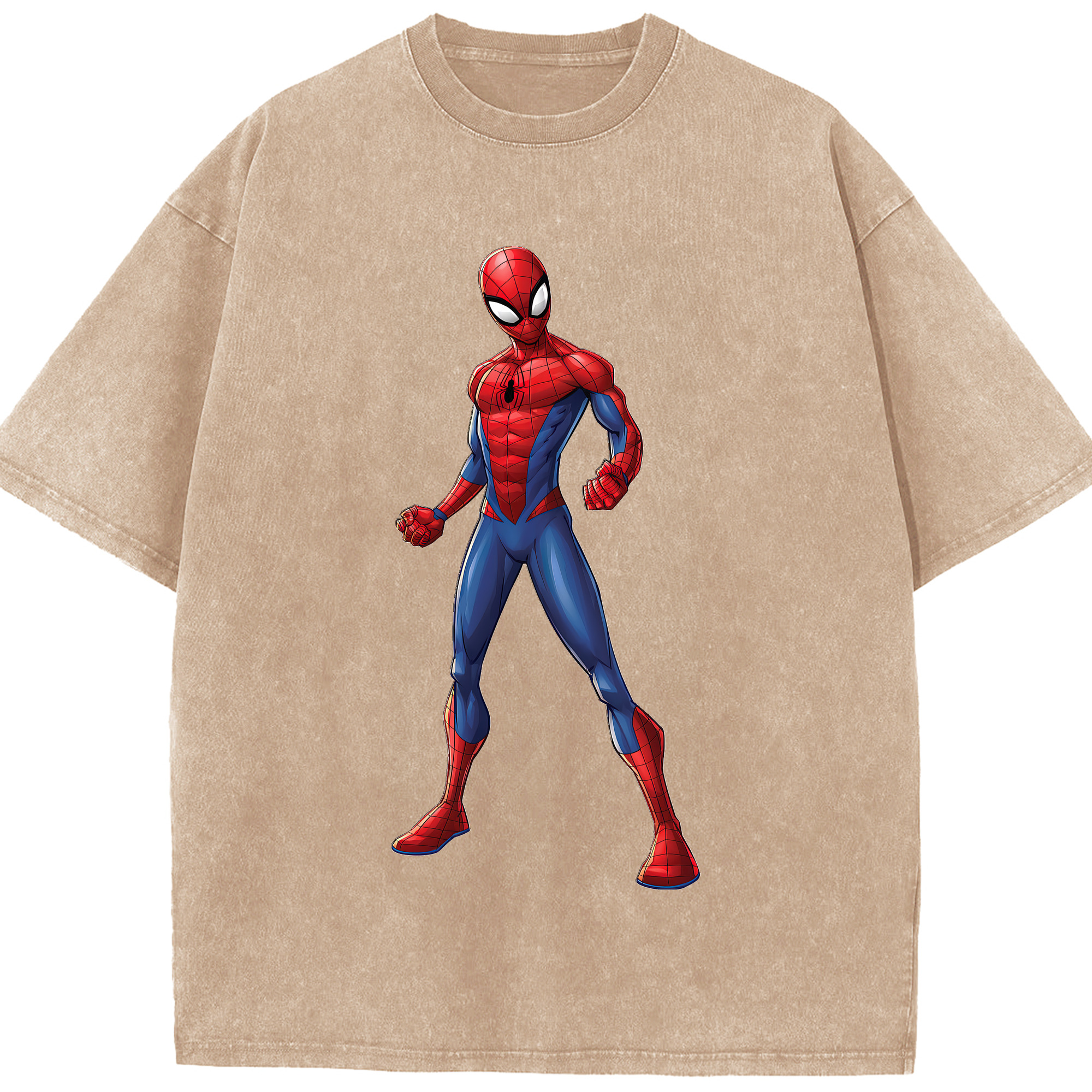 （画像用） Spider Man スパイダーマン 綿100% ヴィンテージ風 半袖Tシャツ（フロントプリント）