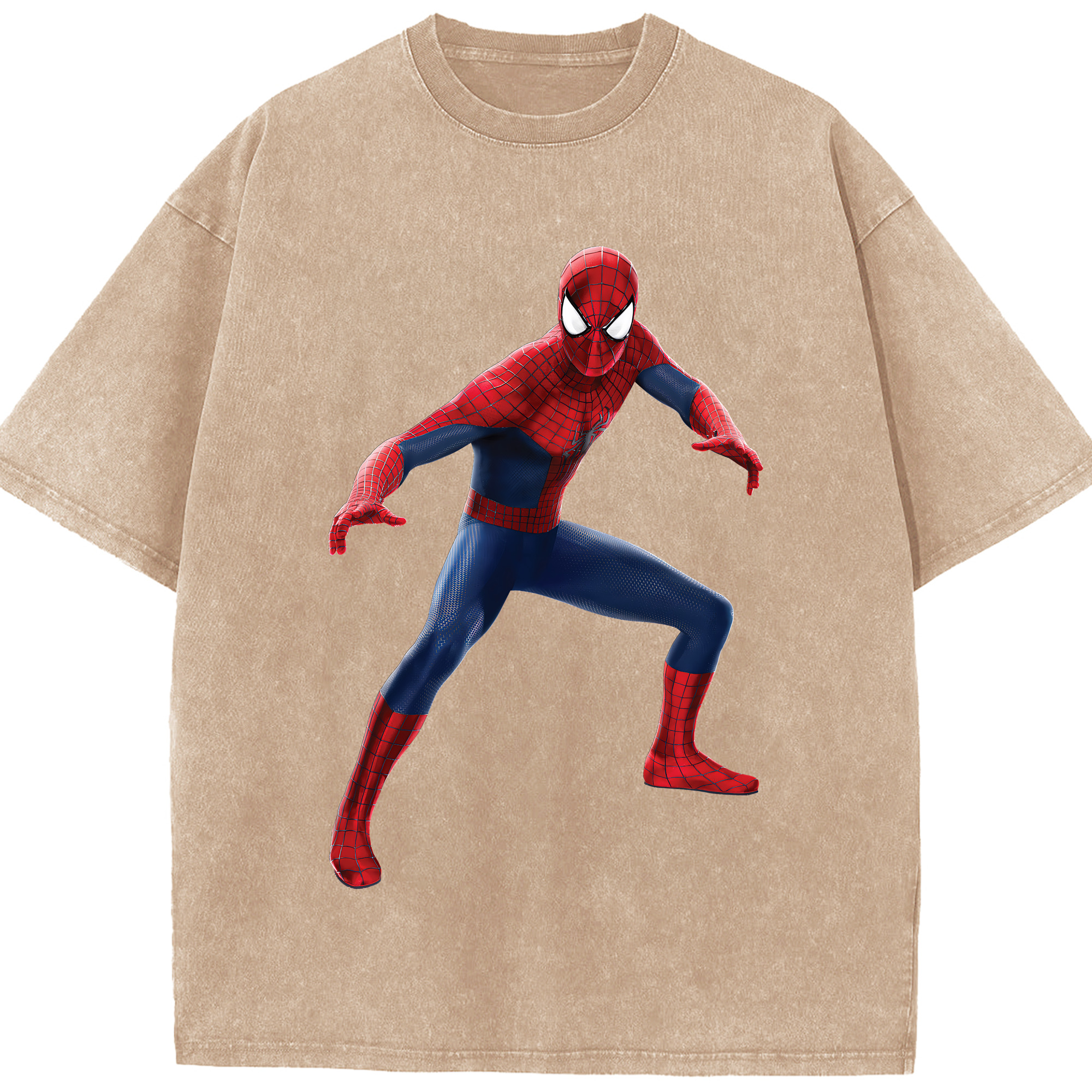 （画像用） Spider Man スパイダーマン 綿100% ヴィンテージ風 半袖Tシャツ（フロントプリント）