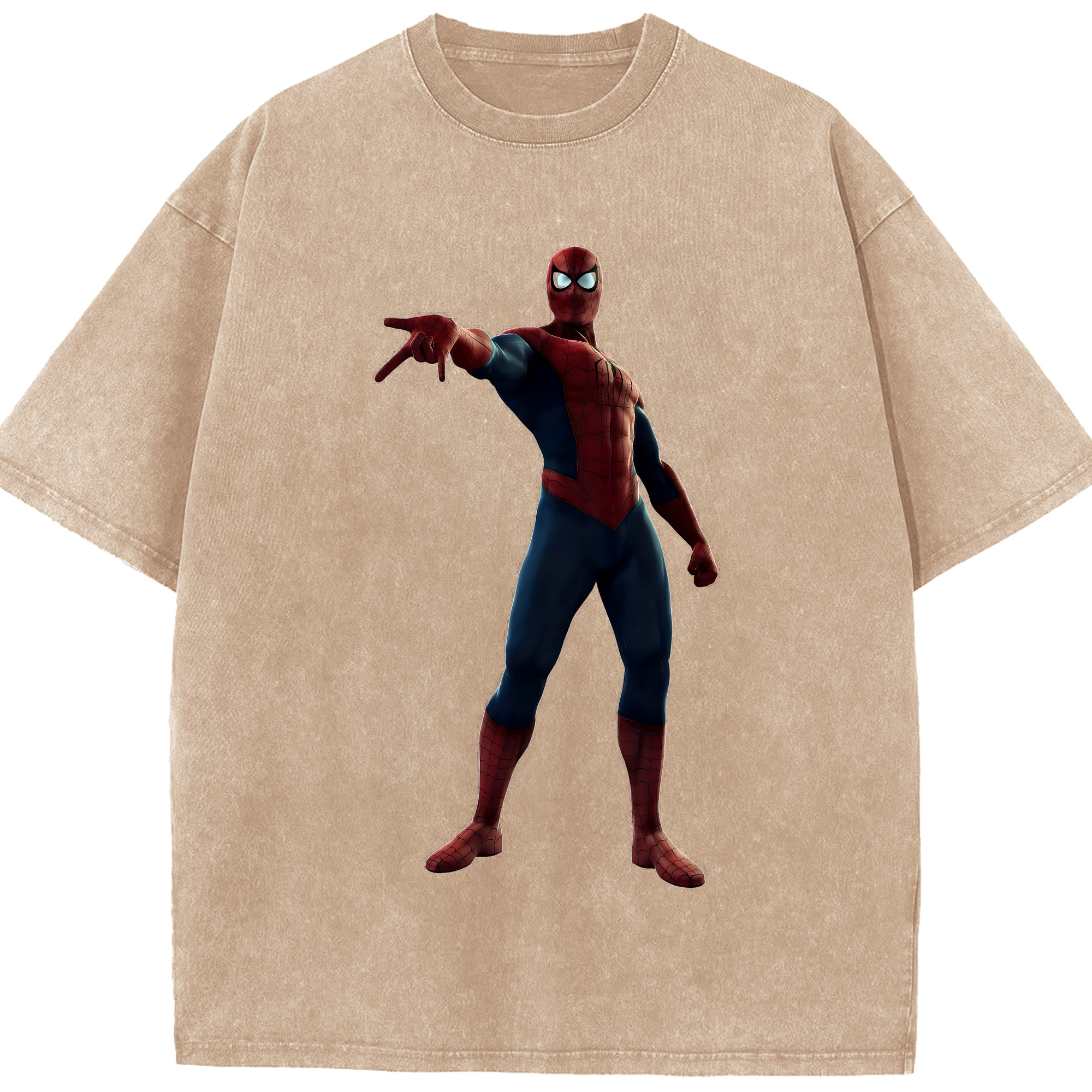 （画像用） Spider Man スパイダーマン 綿100% ヴィンテージ風 半袖Tシャツ（フロントプリント）