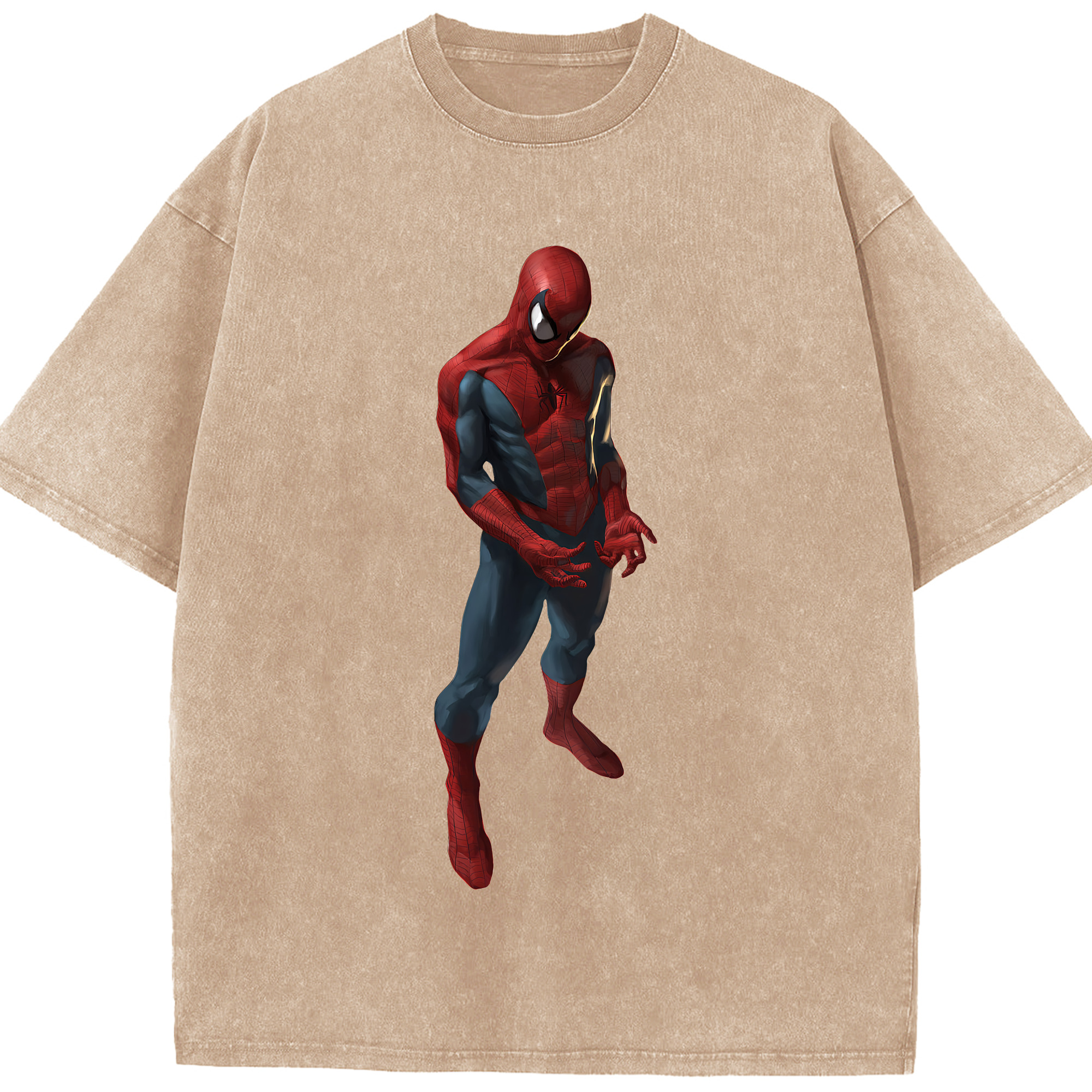 （画像用） Spider Man スパイダーマン 綿100% ヴィンテージ風 半袖Tシャツ（フロントプリント）