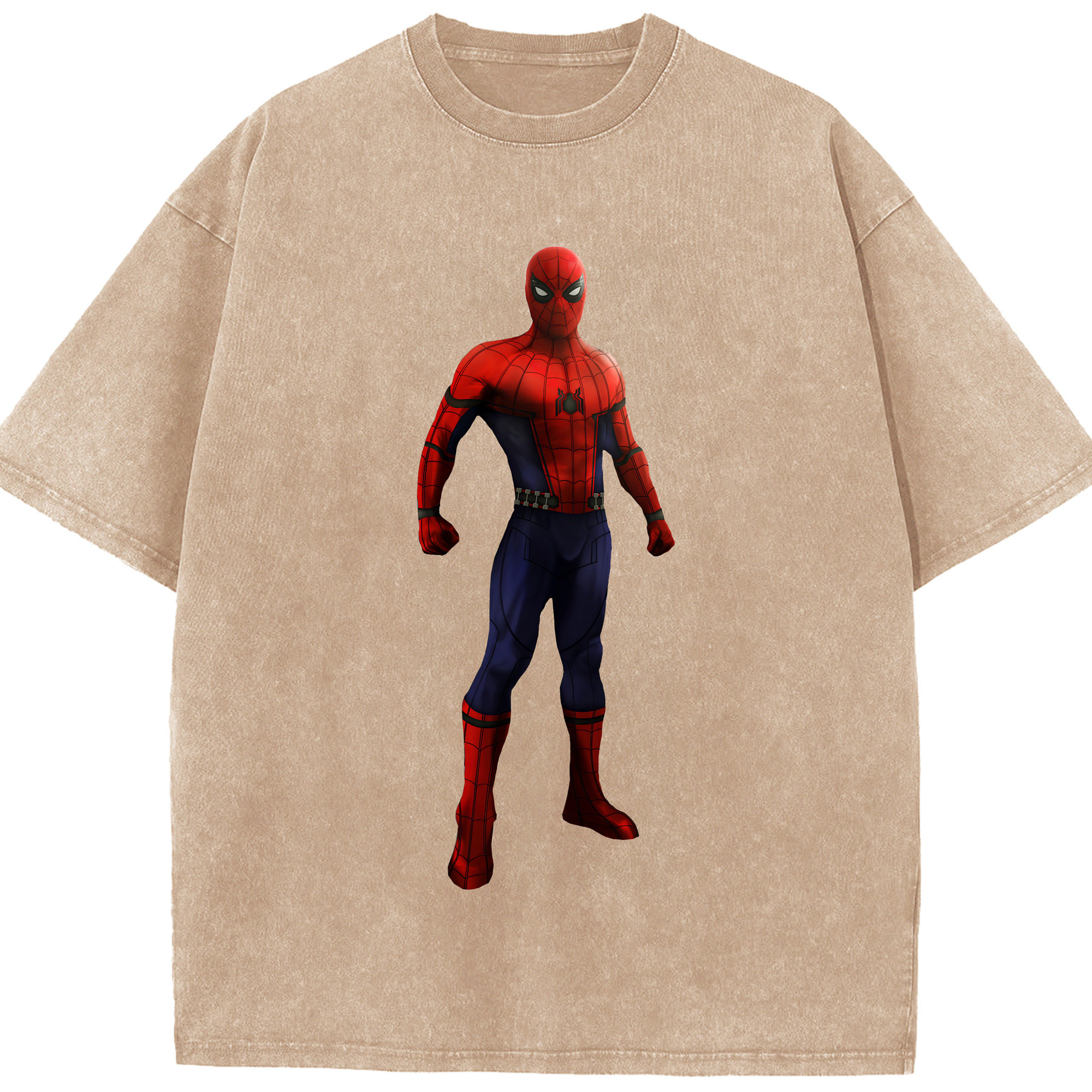 （画像用） Spider Man スパイダーマン 綿100% ヴィンテージ風 半袖Tシャツ（フロントプリント）