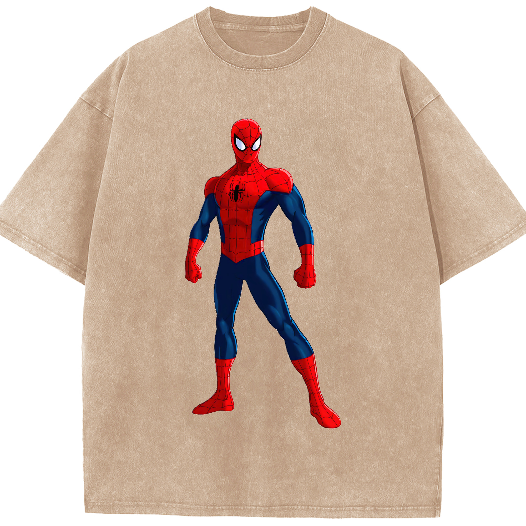 （画像用） Spider Man スパイダーマン 綿100% ヴィンテージ風 半袖Tシャツ（フロントプリント）