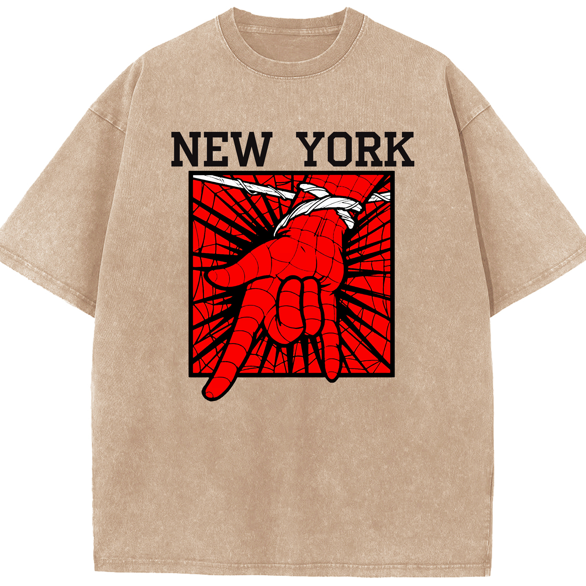 （画像用） Spider Man スパイダーマン 綿100% ヴィンテージ風 半袖Tシャツ（フロントプリント）