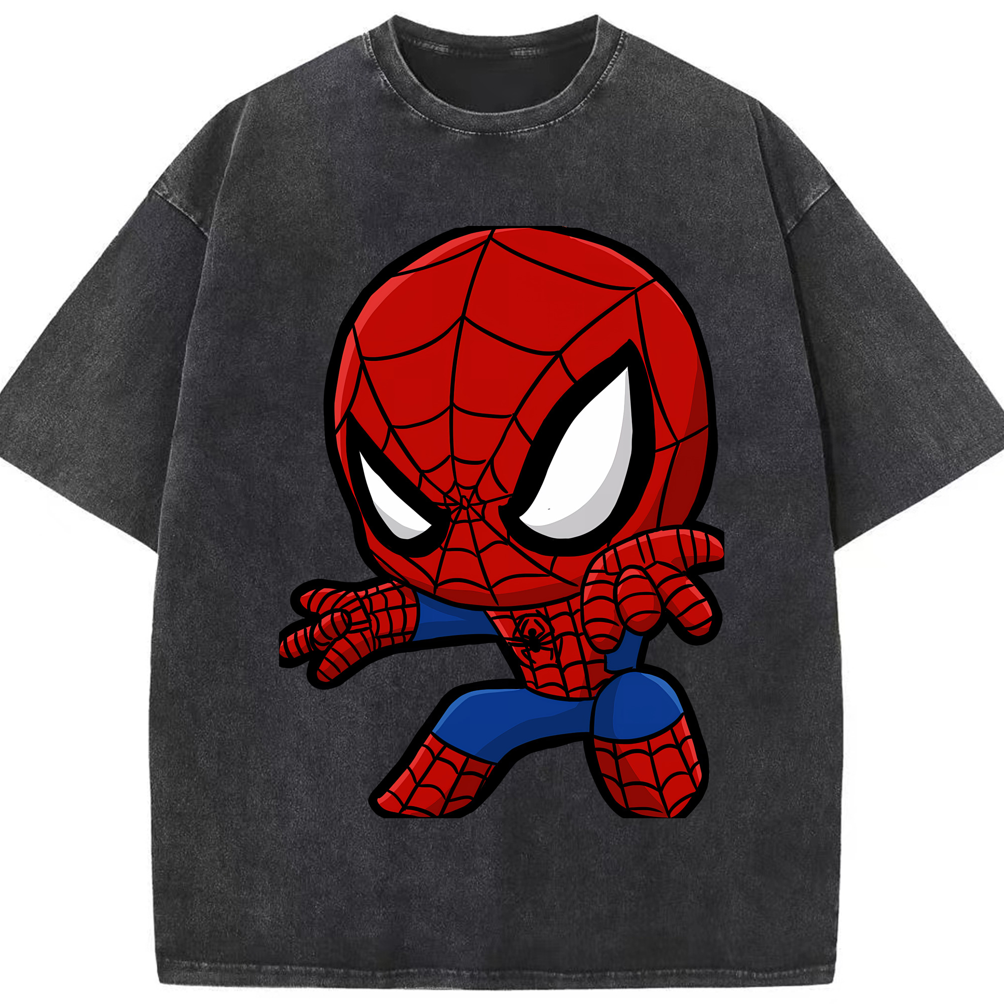 （画像用） Spider Man スパイダーマン 綿100% ヴィンテージ風 半袖Tシャツ（フロントプリント）