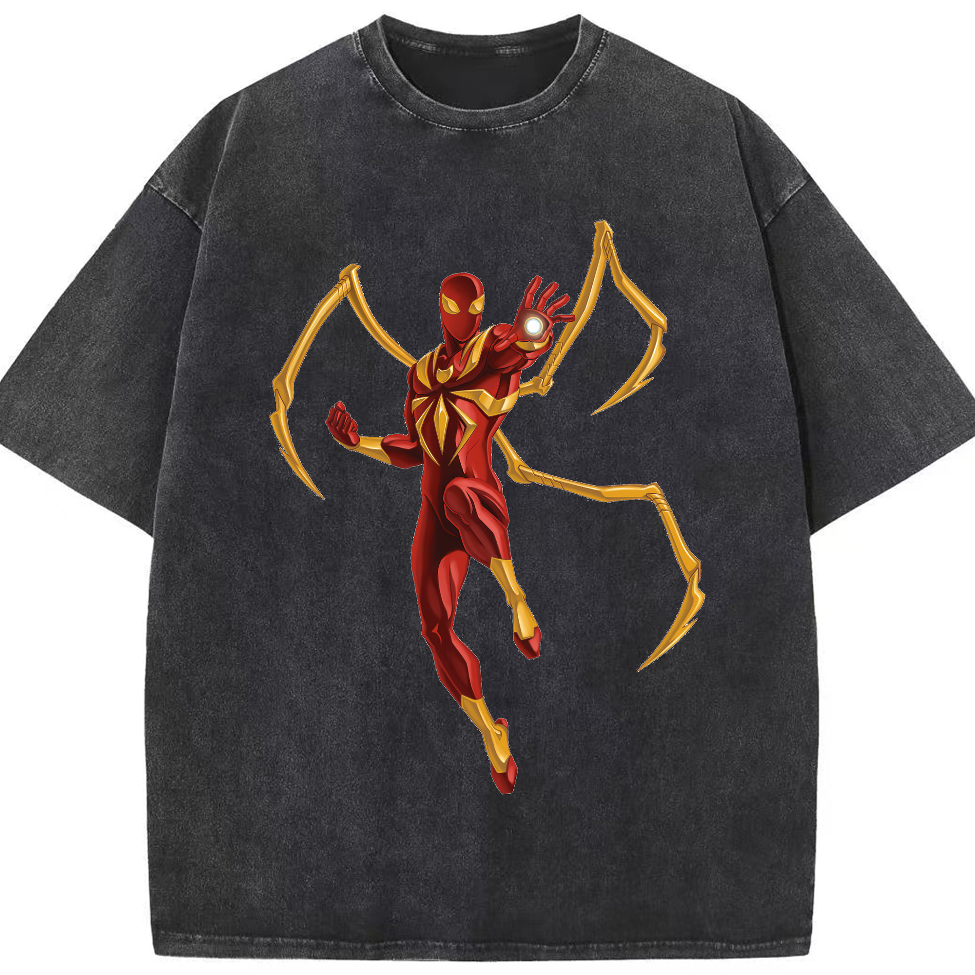 （画像用） Spider Man スパイダーマン 綿100% ヴィンテージ風 半袖Tシャツ（フロントプリント）