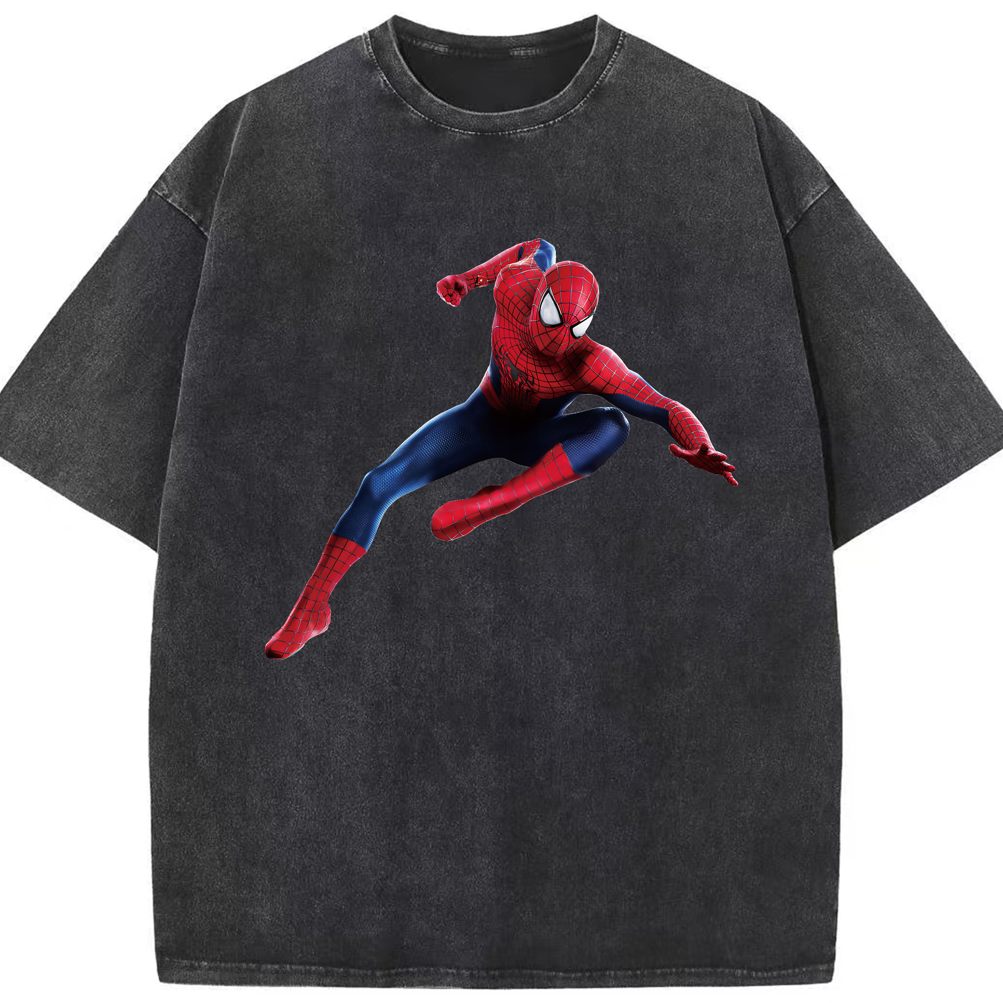 （画像用） Spider Man スパイダーマン 綿100% ヴィンテージ風 半袖Tシャツ（フロントプリント）