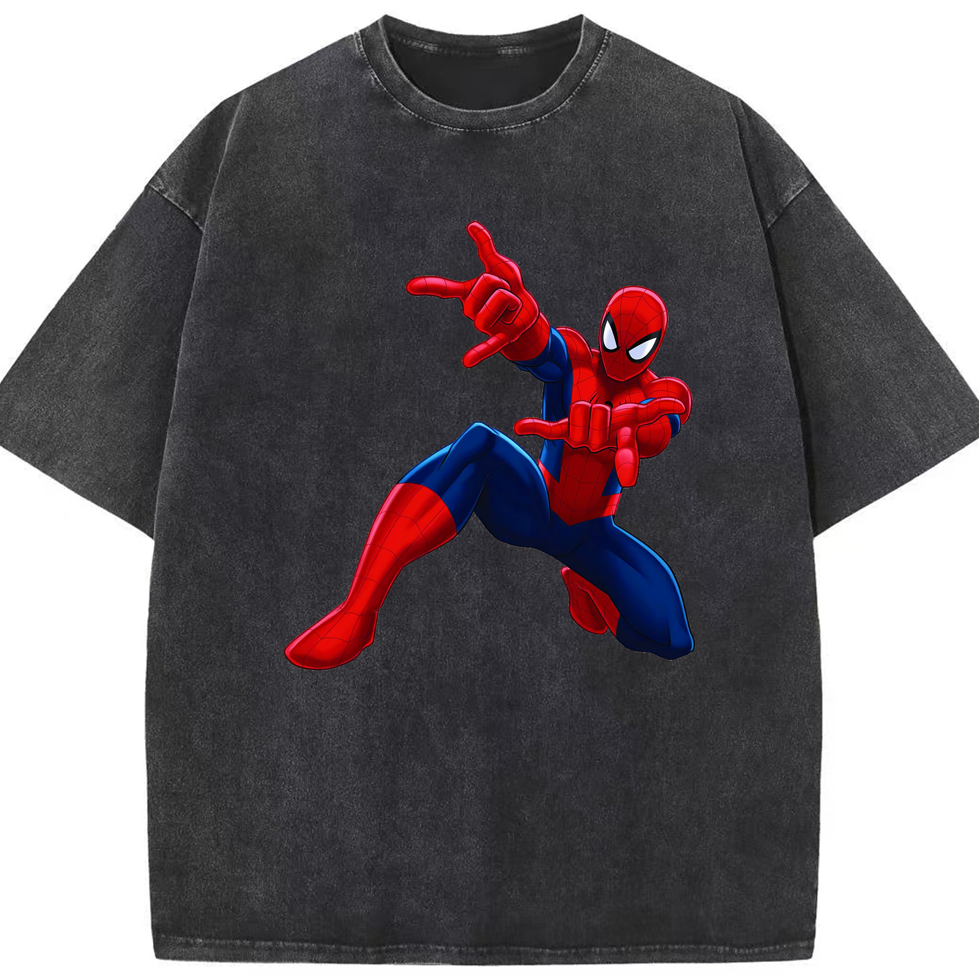 （画像用） Spider Man スパイダーマン 綿100% ヴィンテージ風 半袖Tシャツ（フロントプリント）