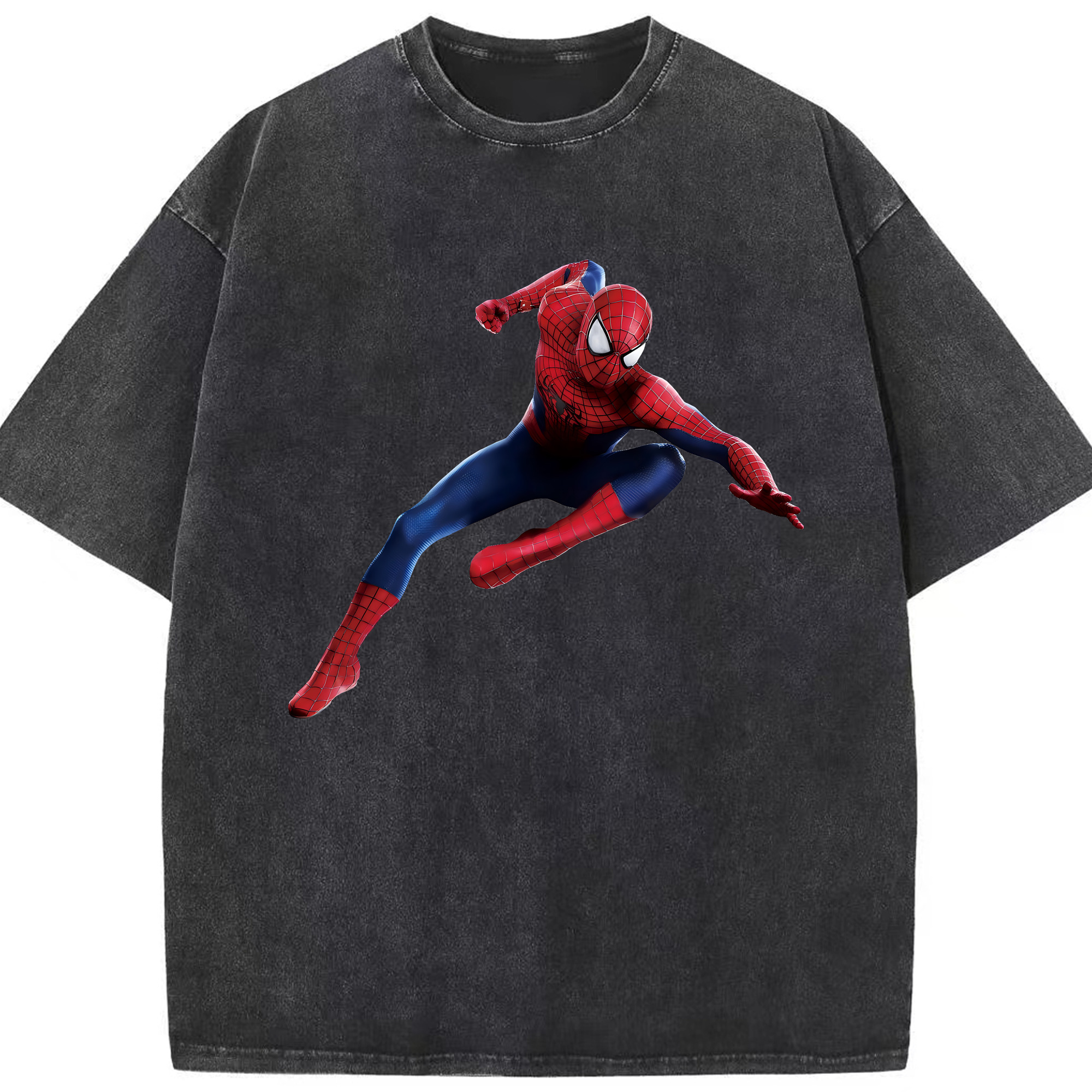 （画像用） Spider Man スパイダーマン 綿100% ヴィンテージ風 半袖Tシャツ（フロントプリント）
