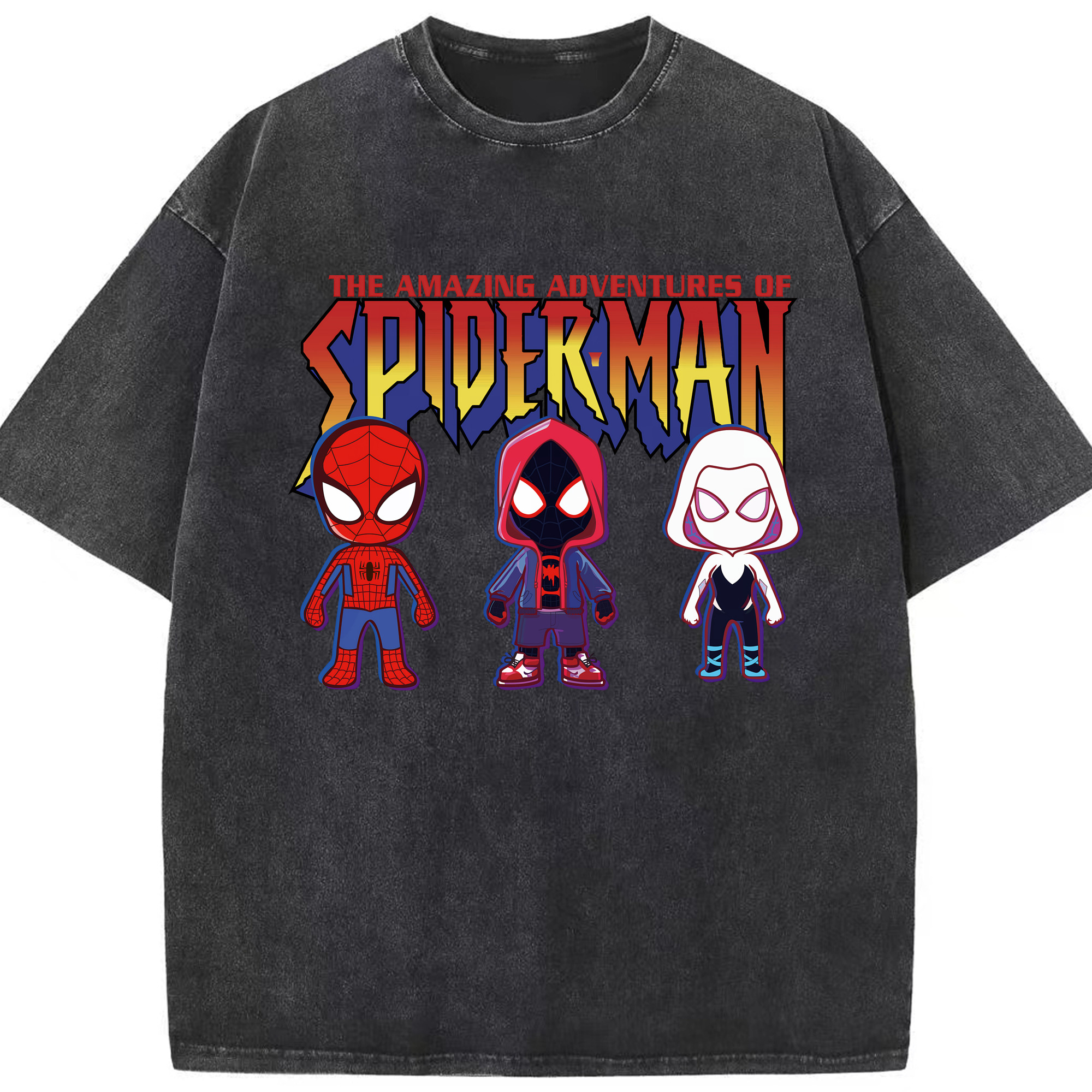 （画像用） Spider Man スパイダーマン 綿100% ヴィンテージ風 半袖Tシャツ（フロントプリント）