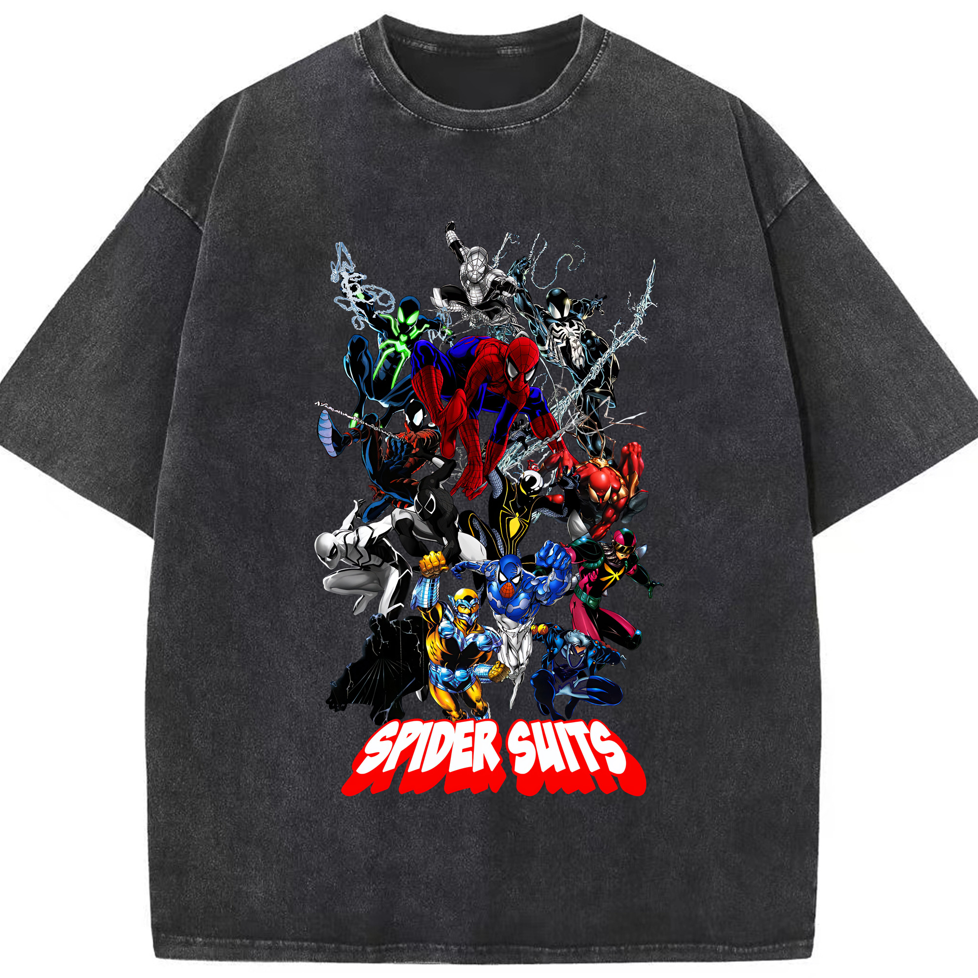 （画像用） Spider Man スパイダーマン 綿100% ヴィンテージ風 半袖Tシャツ（フロントプリント）