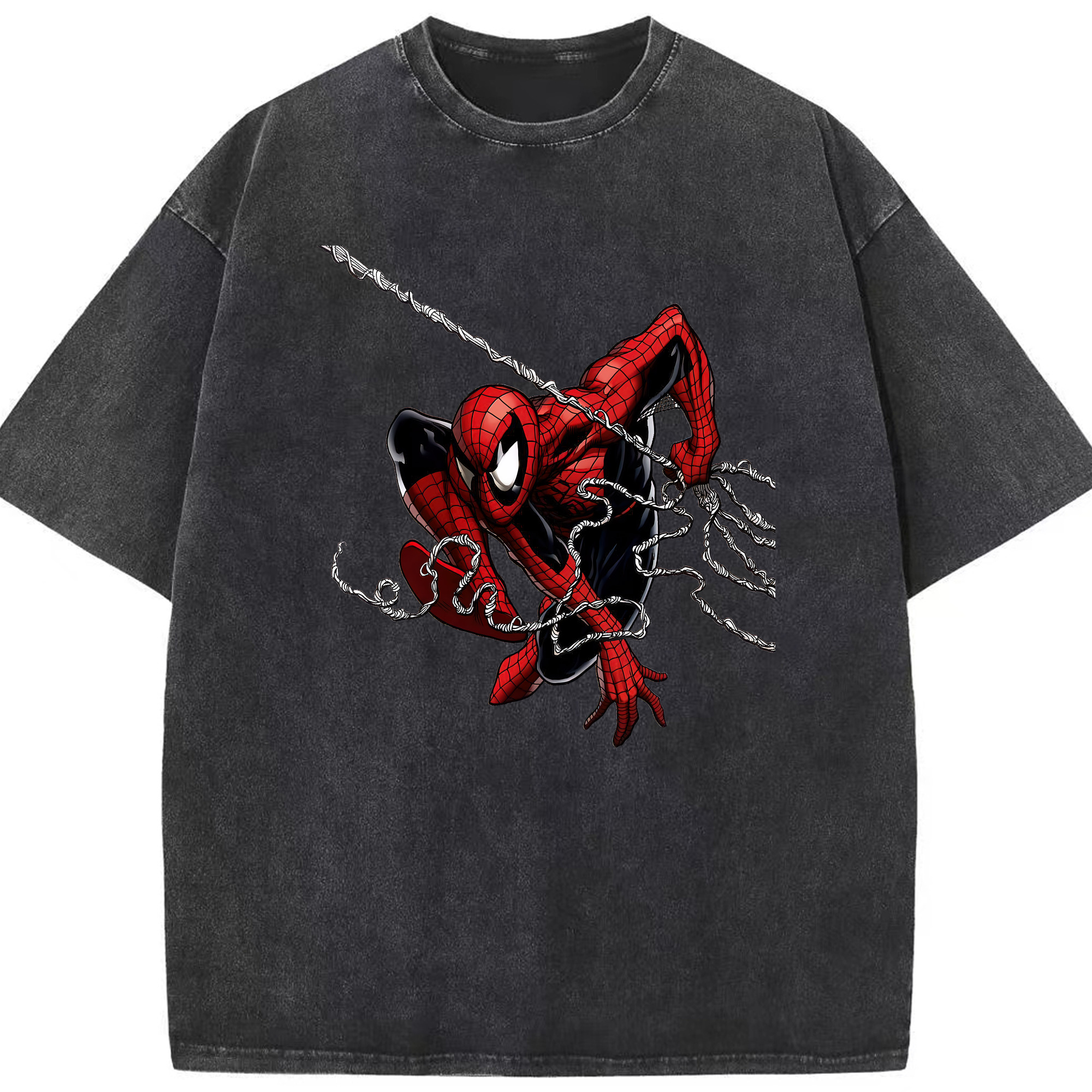 （画像用） Spider Man スパイダーマン 綿100% ヴィンテージ風 半袖Tシャツ（フロントプリント）