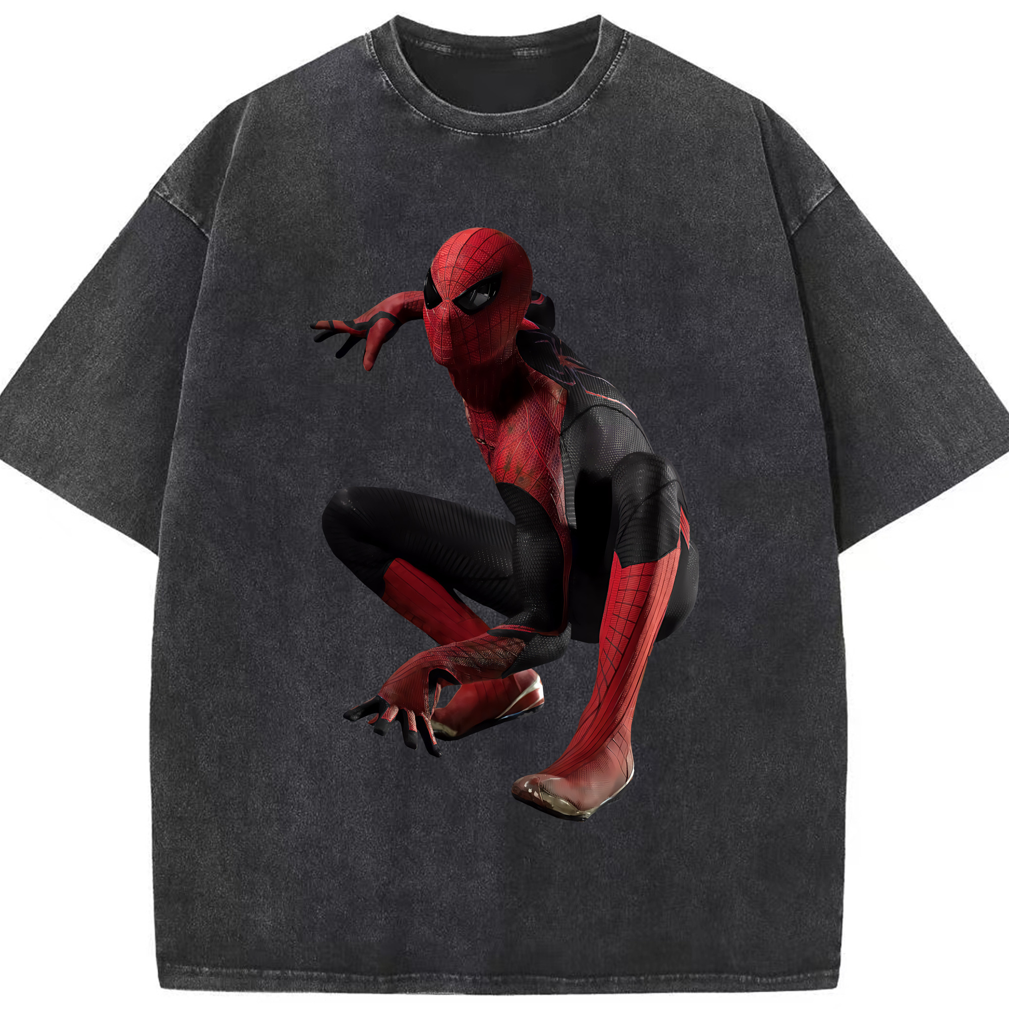 （画像用） Spider Man スパイダーマン 綿100% ヴィンテージ風 半袖Tシャツ（フロントプリント）