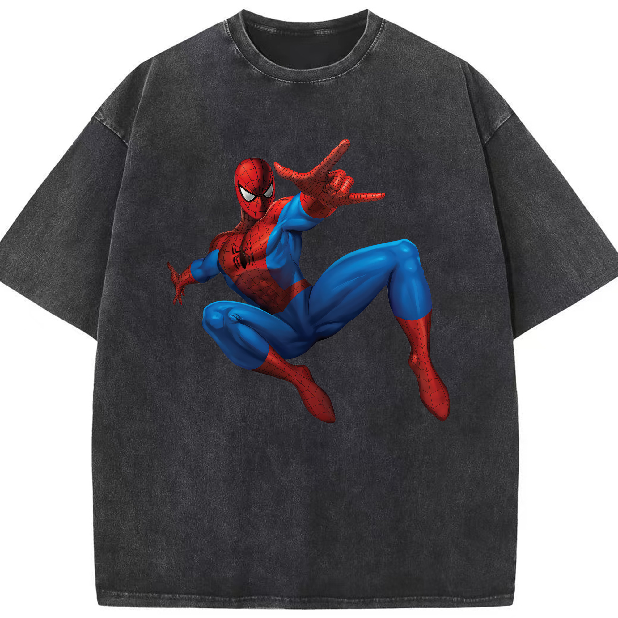（画像用） Spider Man スパイダーマン 綿100% ヴィンテージ風 半袖Tシャツ（フロントプリント）