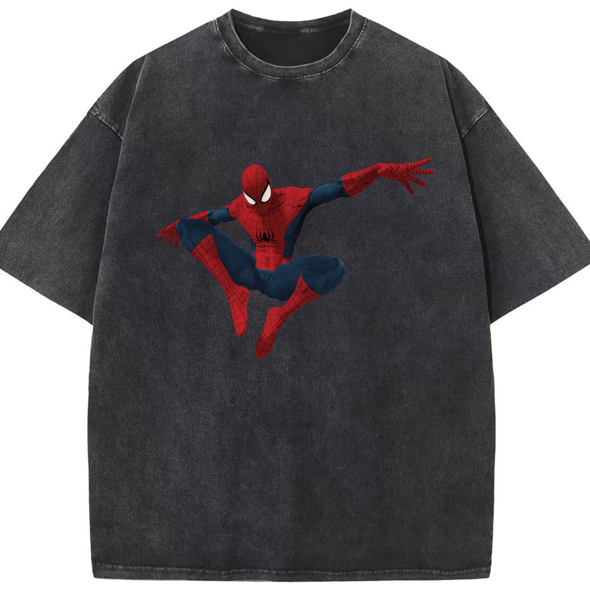 （画像用） Spider Man スパイダーマン 綿100% ヴィンテージ風 半袖Tシャツ（フロントプリント）