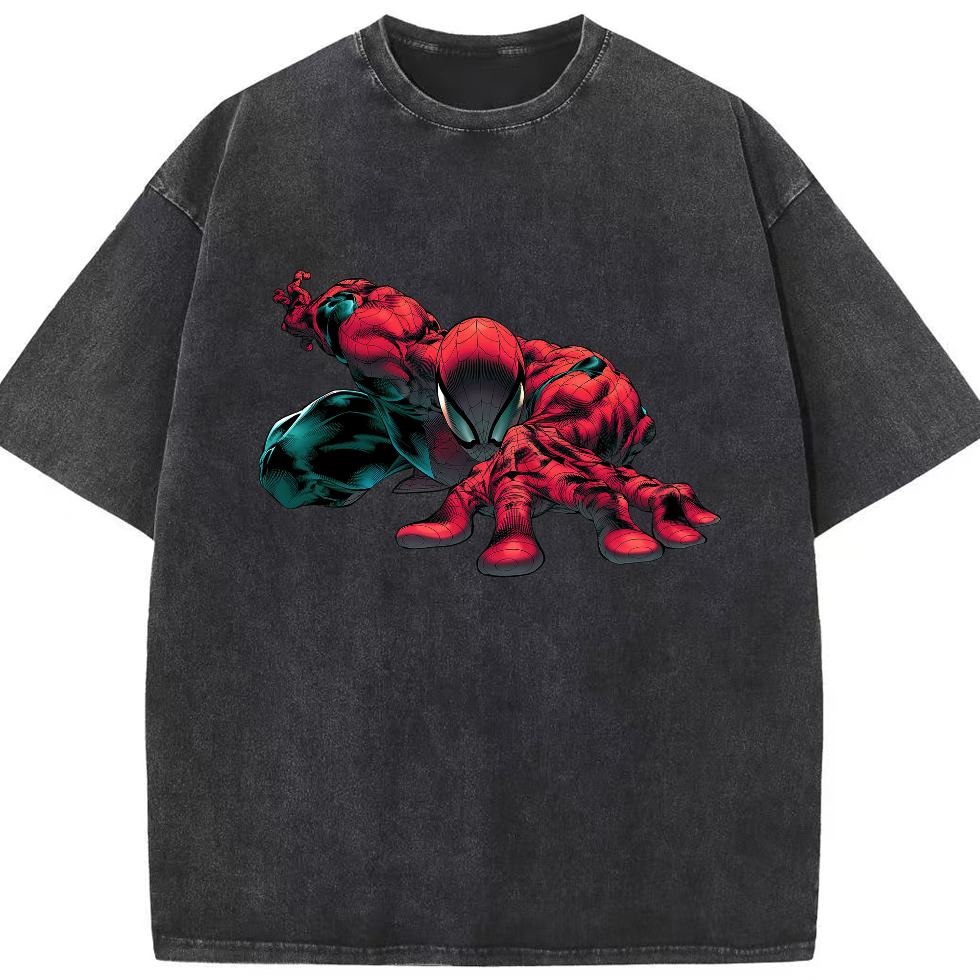 （画像用） Spider Man スパイダーマン 綿100% ヴィンテージ風 半袖Tシャツ（フロントプリント）