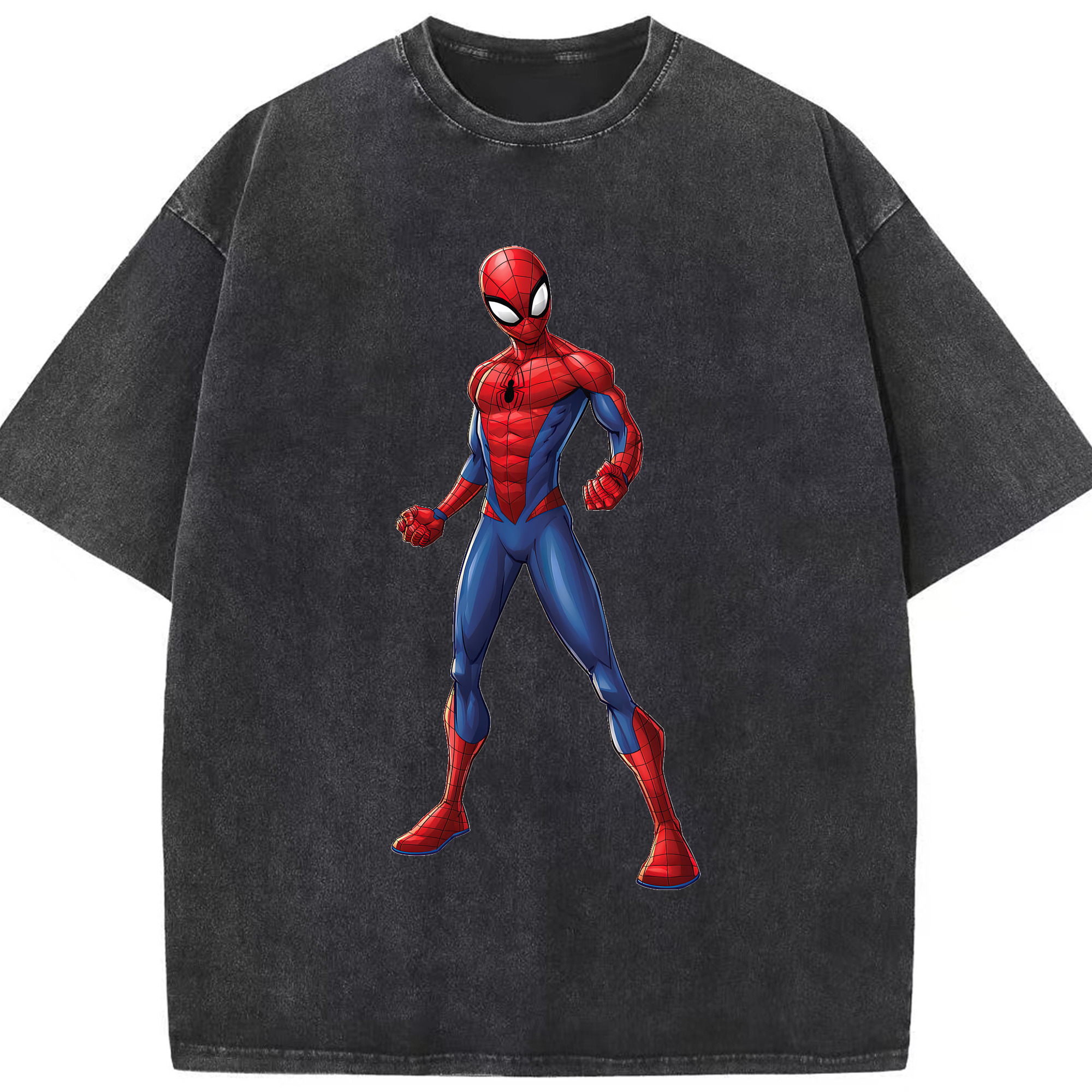 （画像用） Spider Man スパイダーマン 綿100% ヴィンテージ風 半袖Tシャツ（フロントプリント）