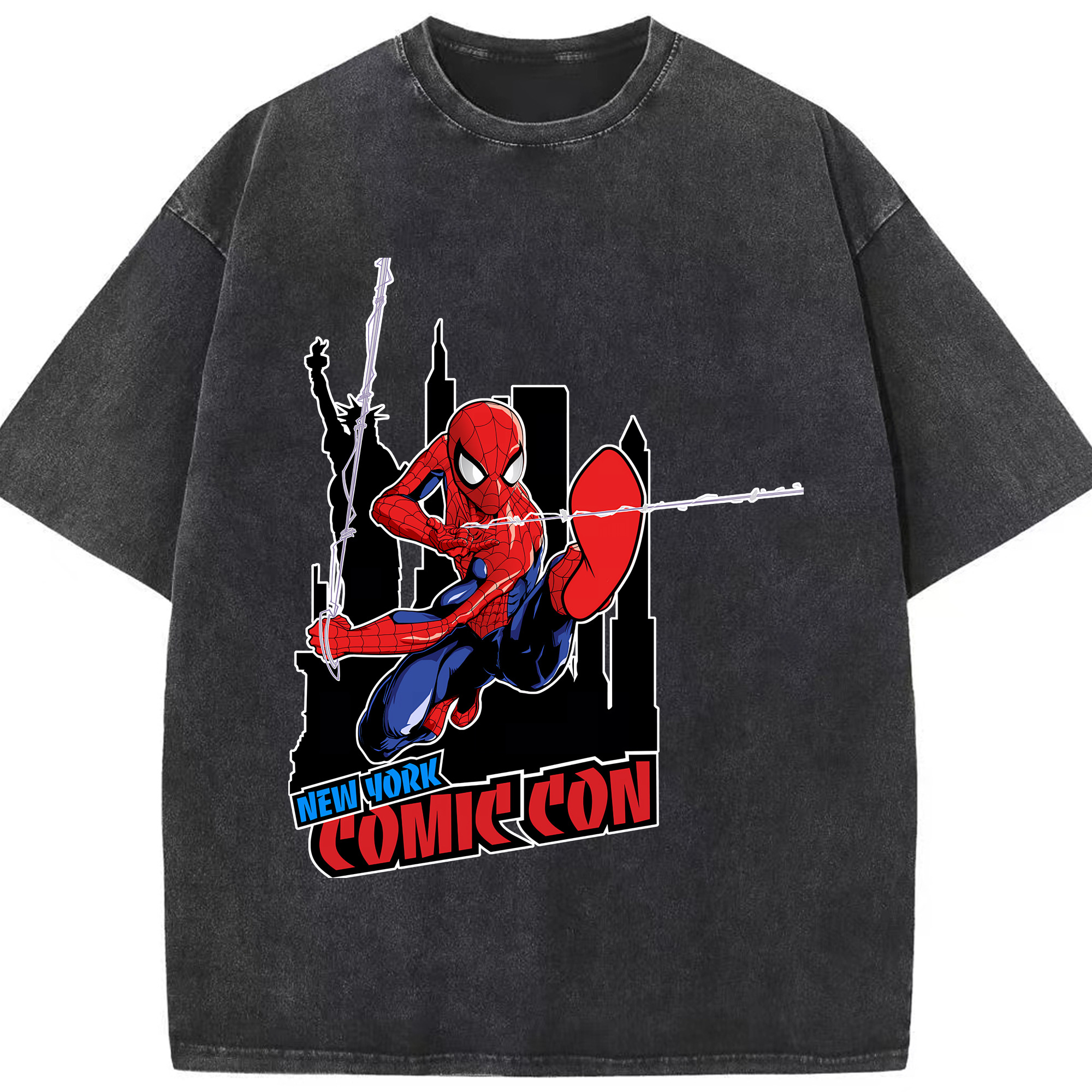 （画像用） Spider Man スパイダーマン 綿100% ヴィンテージ風 半袖Tシャツ（フロントプリント）