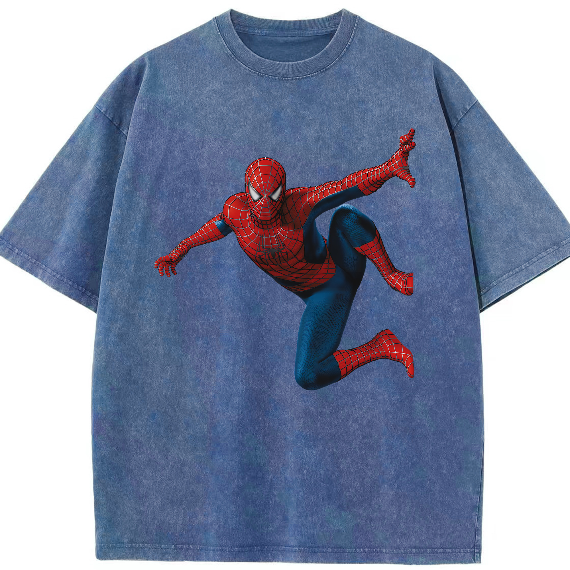 （画像用） Spider Man スパイダーマン 綿100% ヴィンテージ風 半袖Tシャツ（フロントプリント）