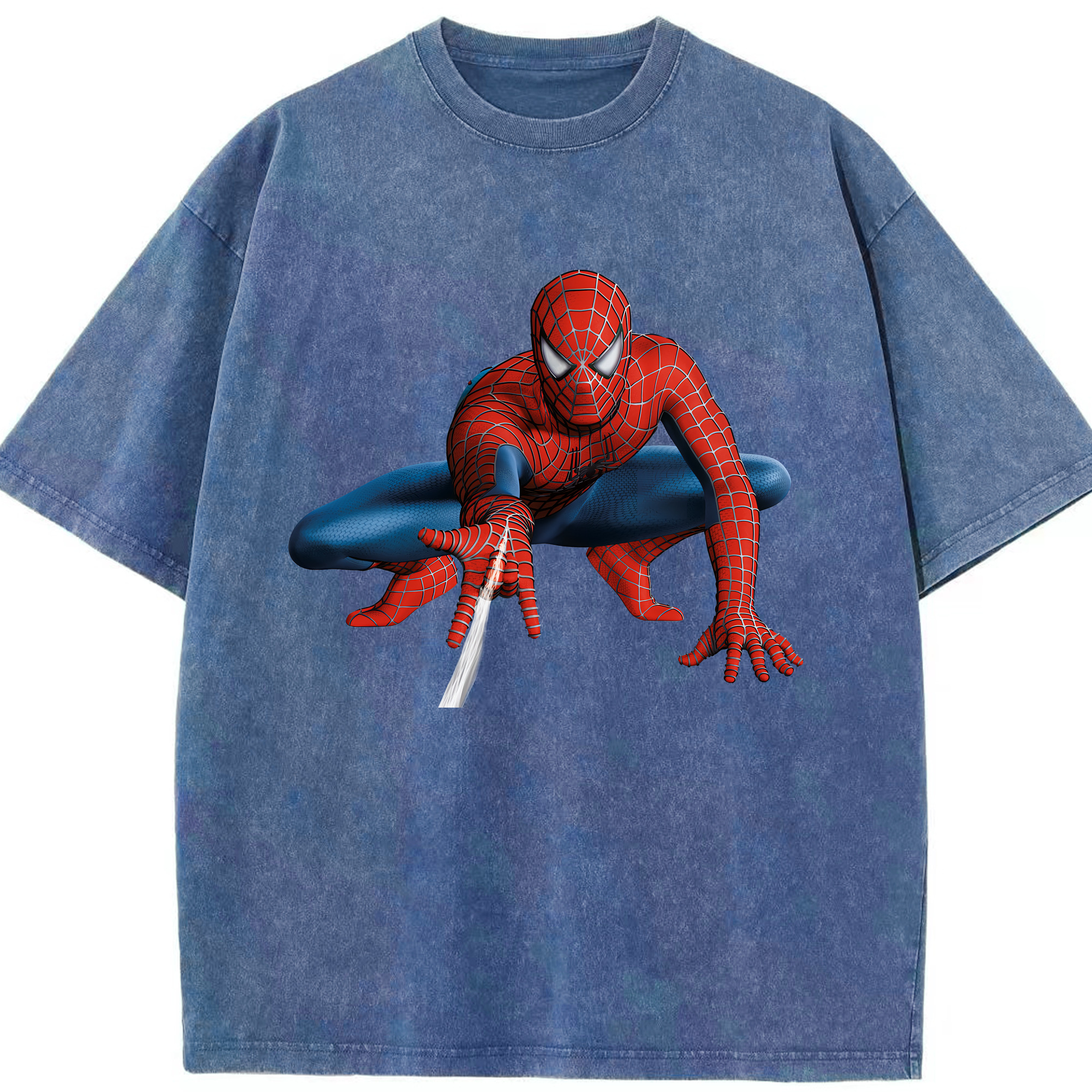 （画像用） Spider Man スパイダーマン 綿100% ヴィンテージ風 半袖Tシャツ（フロントプリント）