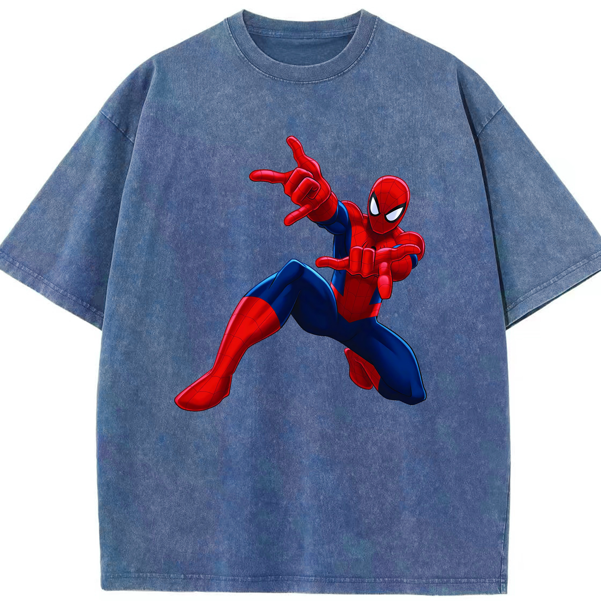 （画像用） Spider Man スパイダーマン 綿100% ヴィンテージ風 半袖Tシャツ（フロントプリント）