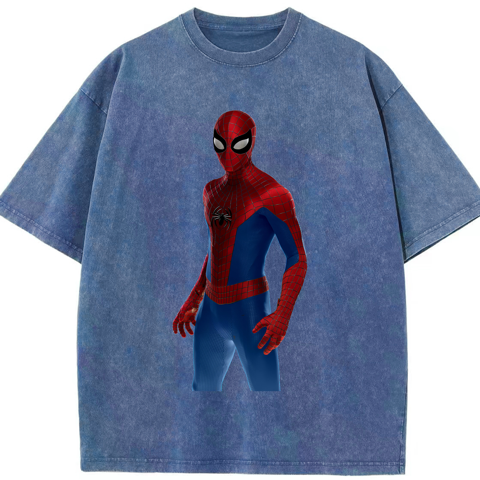 （画像用） Spider Man スパイダーマン 綿100% ヴィンテージ風 半袖Tシャツ（フロントプリント）