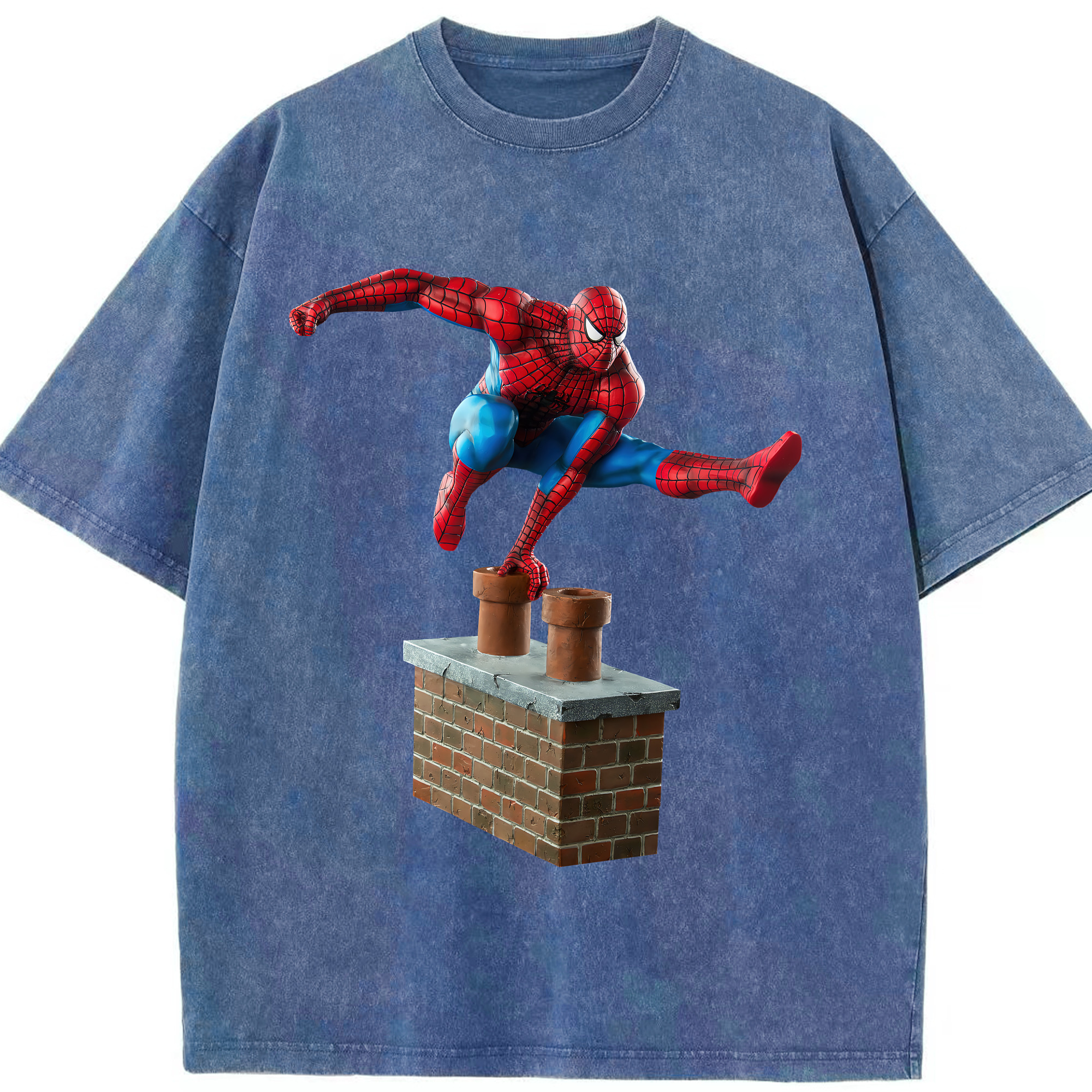 （画像用） Spider Man スパイダーマン 綿100% ヴィンテージ風 半袖Tシャツ（フロントプリント）