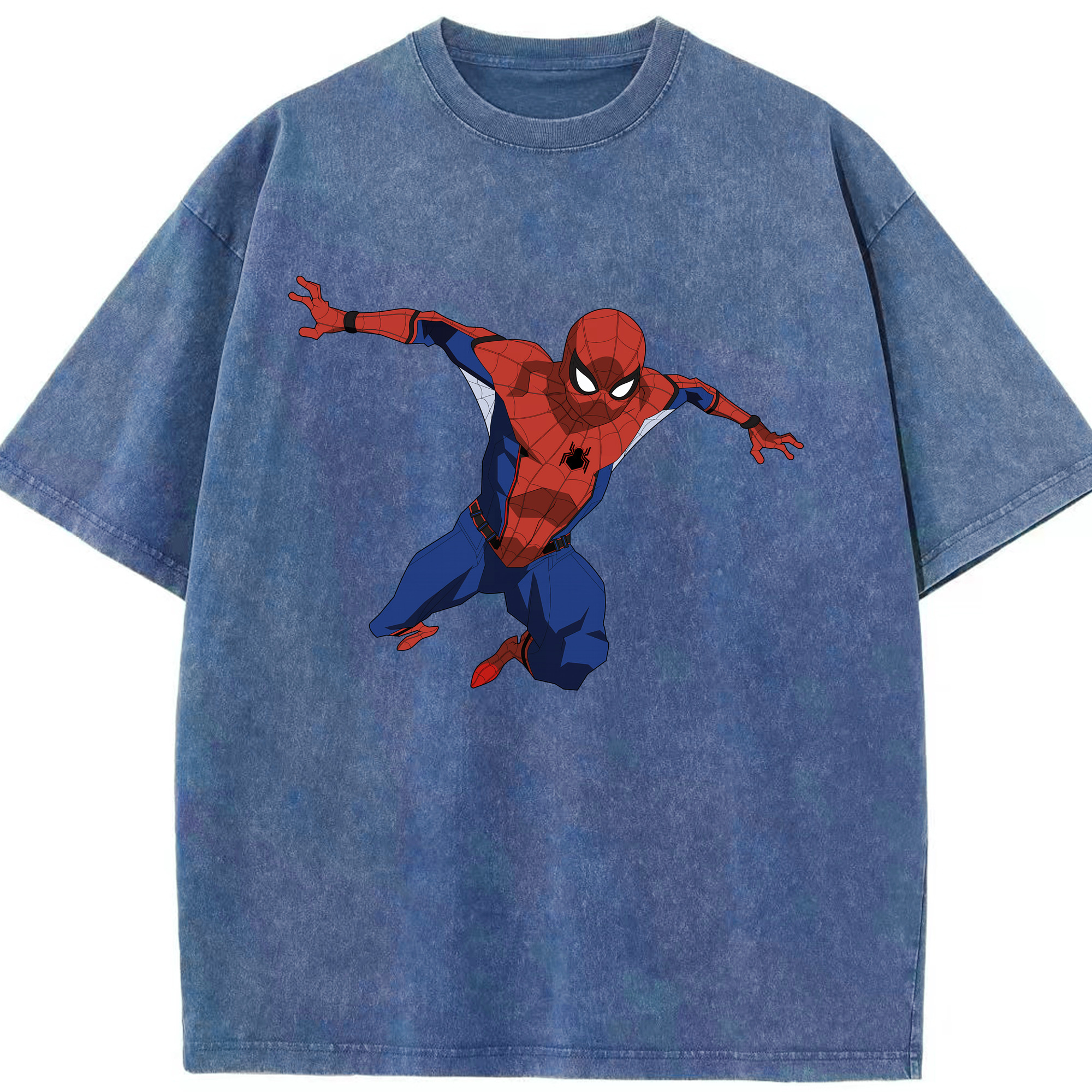 （画像用） Spider Man スパイダーマン 綿100% ヴィンテージ風 半袖Tシャツ（フロントプリント）