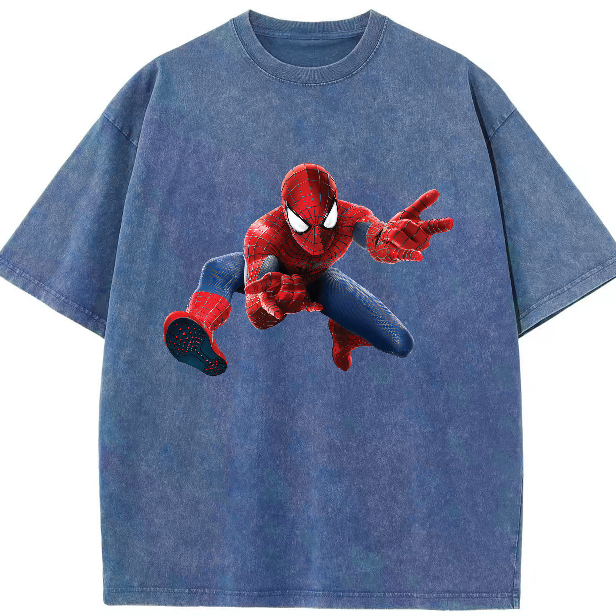 （画像用） Spider Man スパイダーマン 綿100% ヴィンテージ風 半袖Tシャツ（フロントプリント）