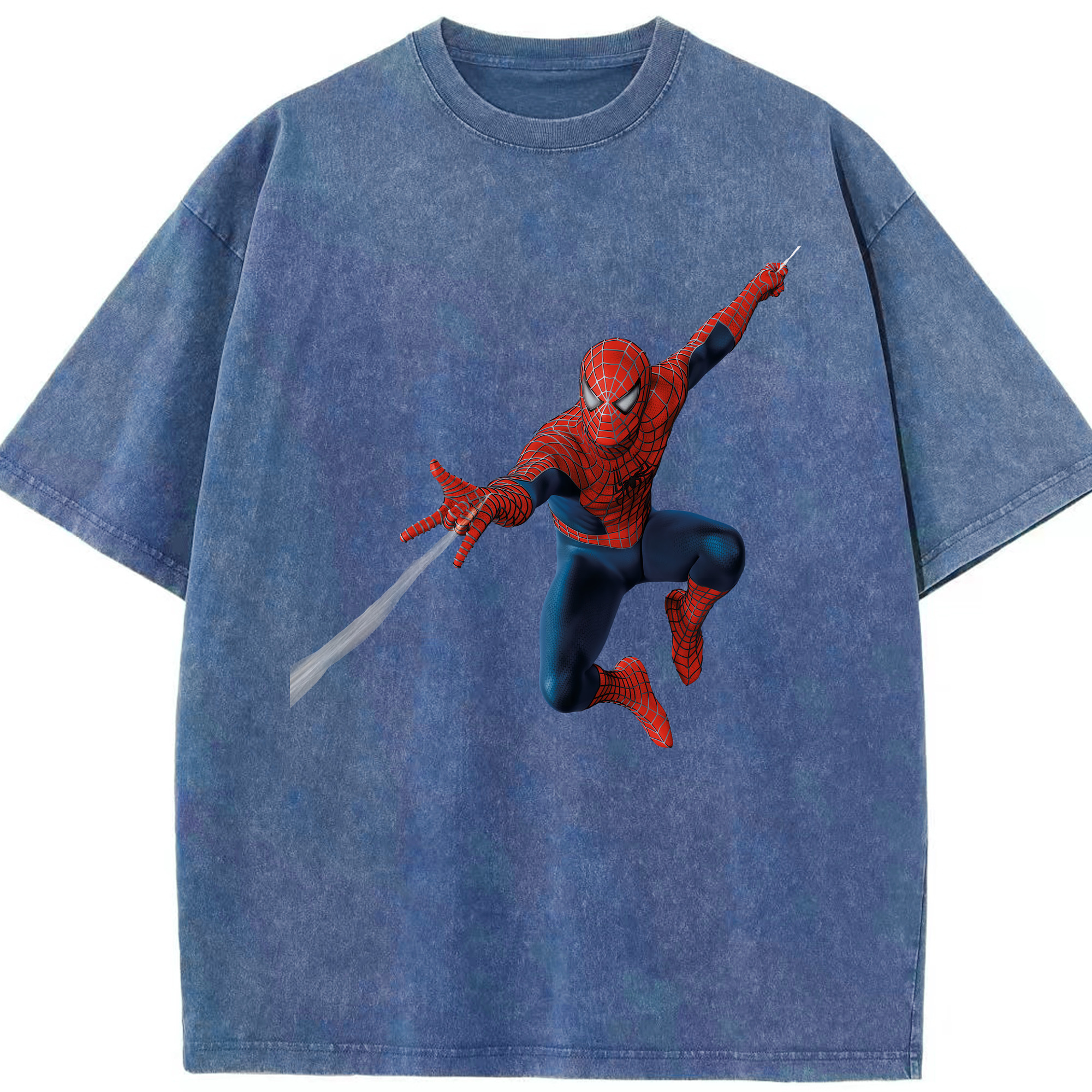 （画像用） Spider Man スパイダーマン 綿100% ヴィンテージ風 半袖Tシャツ（フロントプリント）