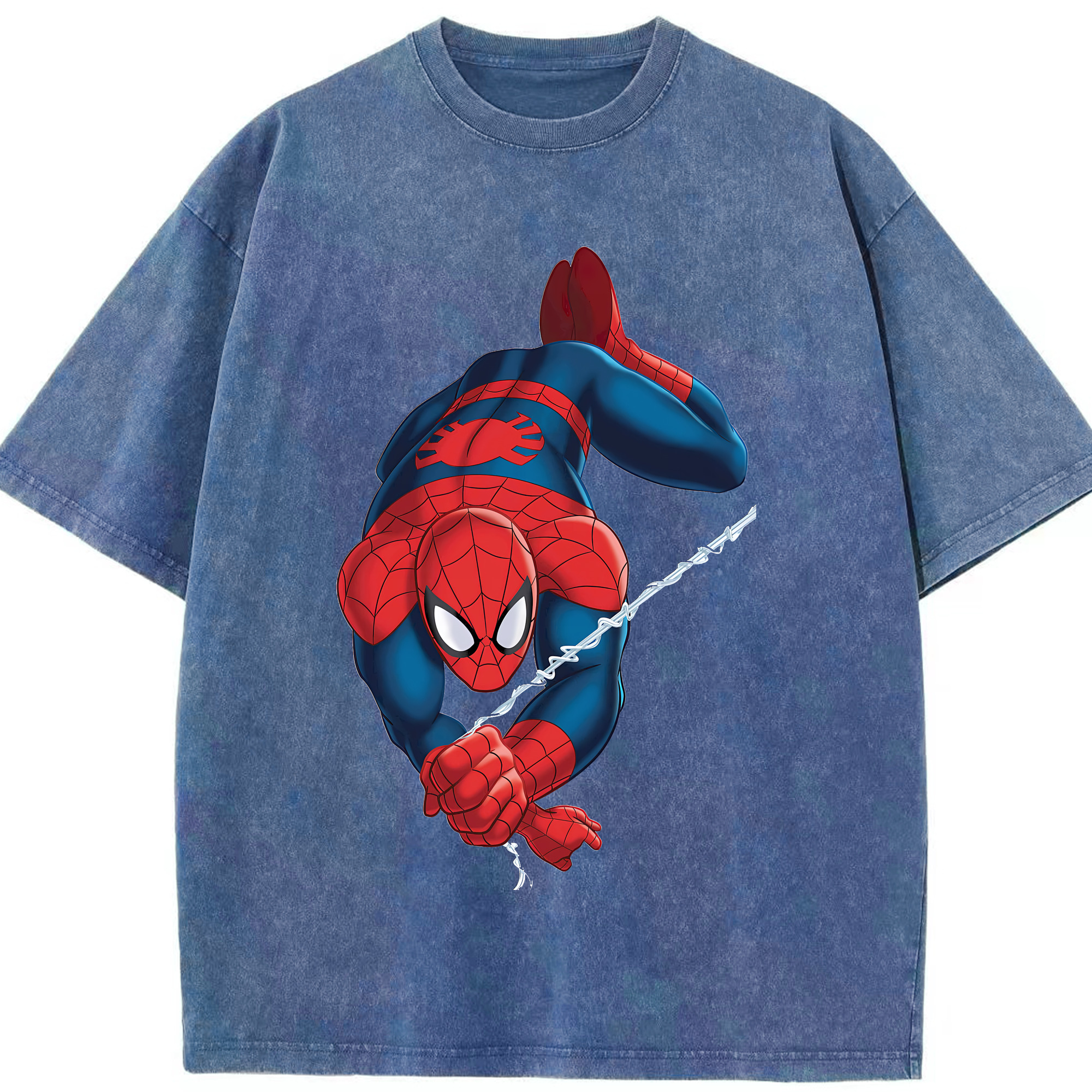 （画像用） Spider Man スパイダーマン 綿100% ヴィンテージ風 半袖Tシャツ（フロントプリント）