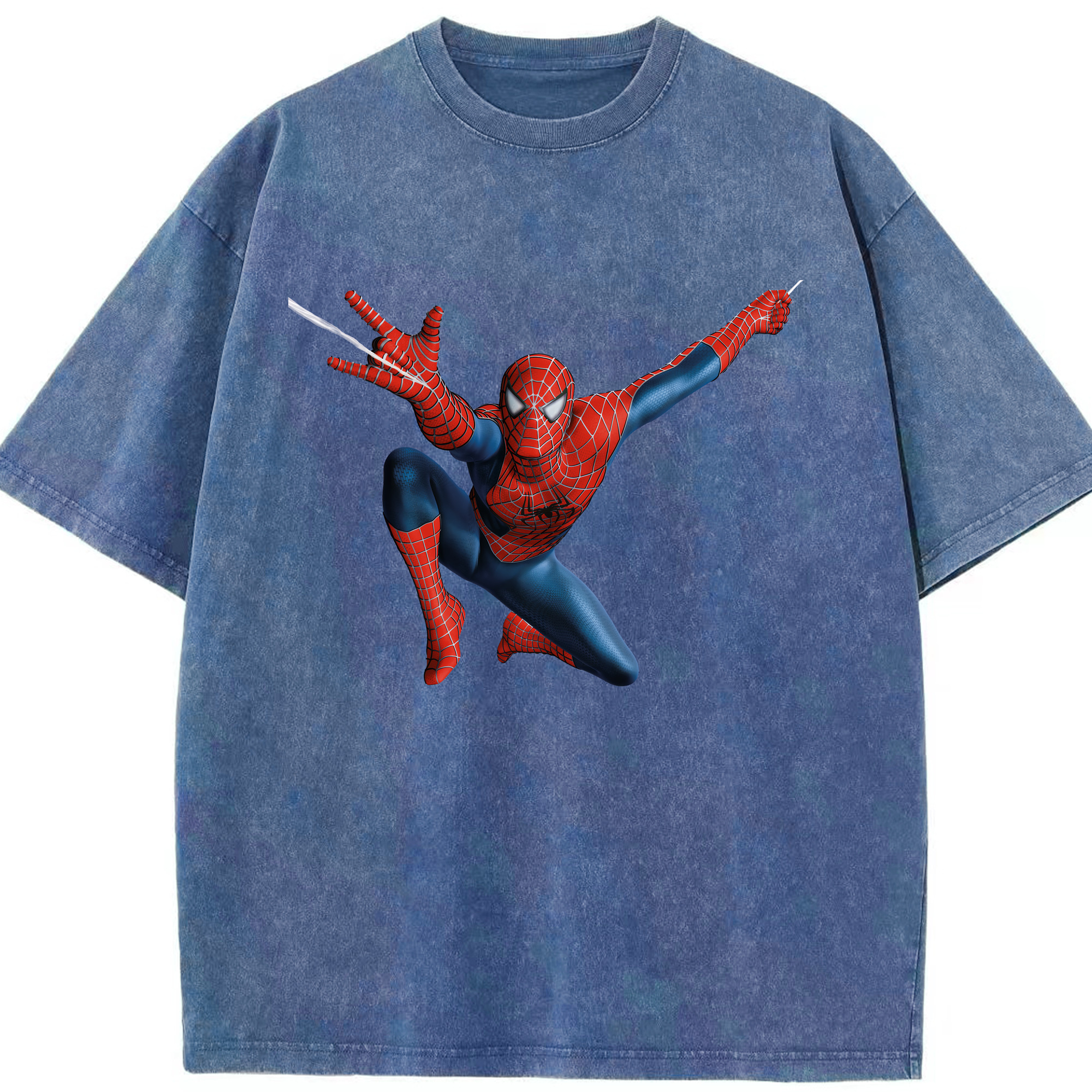 （画像用） Spider Man スパイダーマン 綿100% ヴィンテージ風 半袖Tシャツ（フロントプリント）