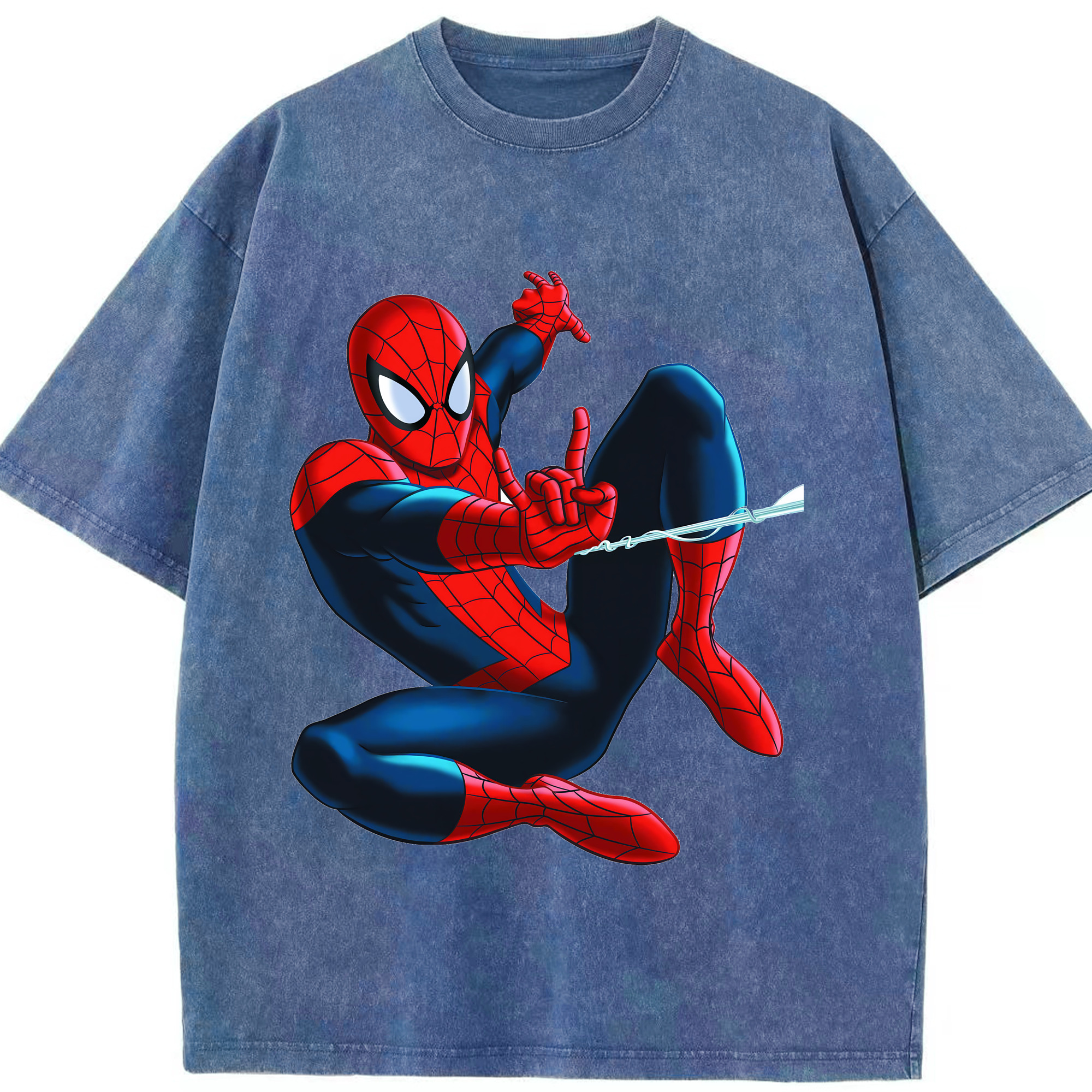 （画像用） Spider Man スパイダーマン 綿100% ヴィンテージ風 半袖Tシャツ（フロントプリント）