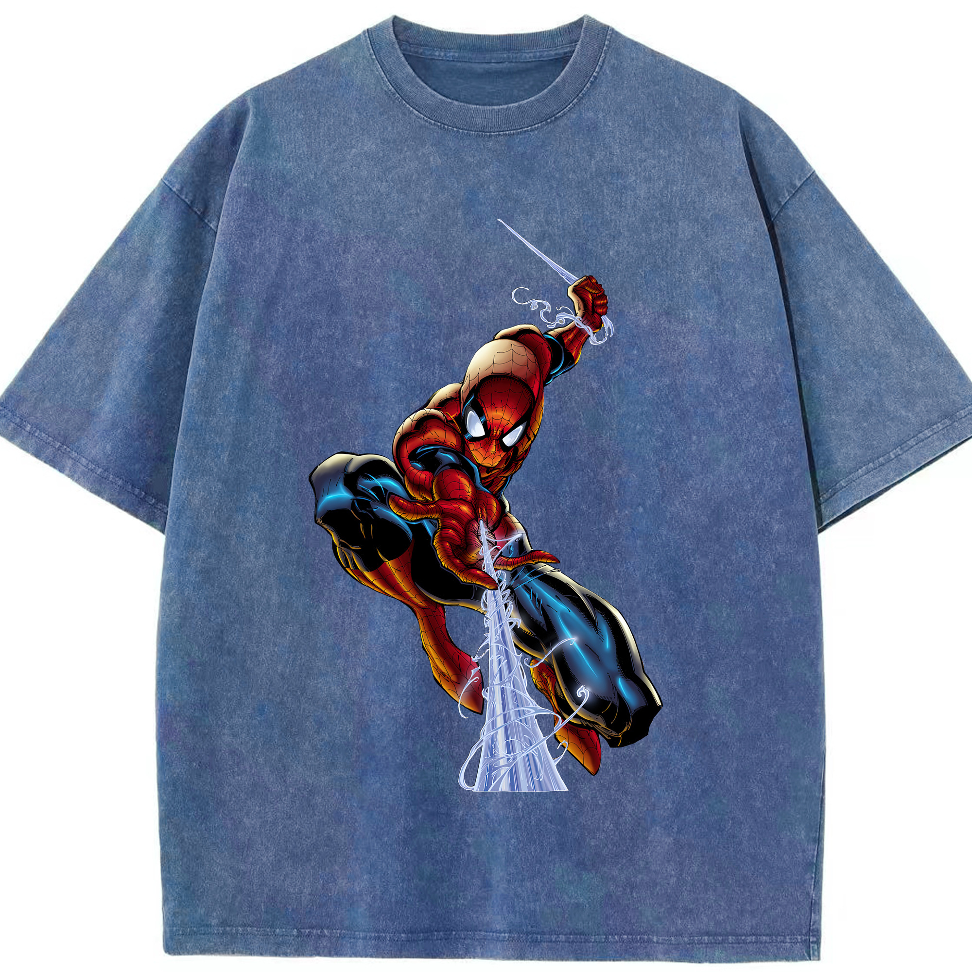 （画像用） Spider Man スパイダーマン 綿100% ヴィンテージ風 半袖Tシャツ（フロントプリント）