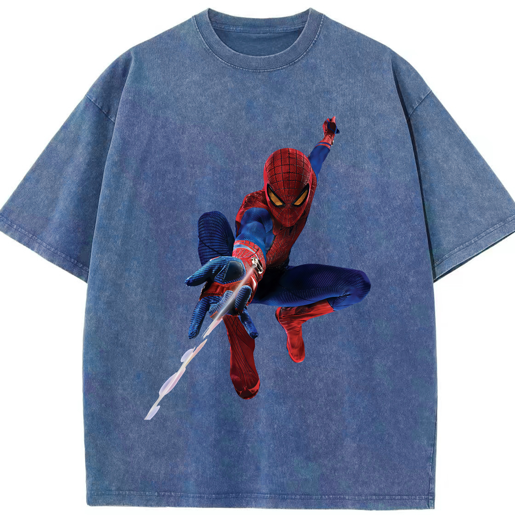 （画像用） Spider Man スパイダーマン 綿100% ヴィンテージ風 半袖Tシャツ（フロントプリント）