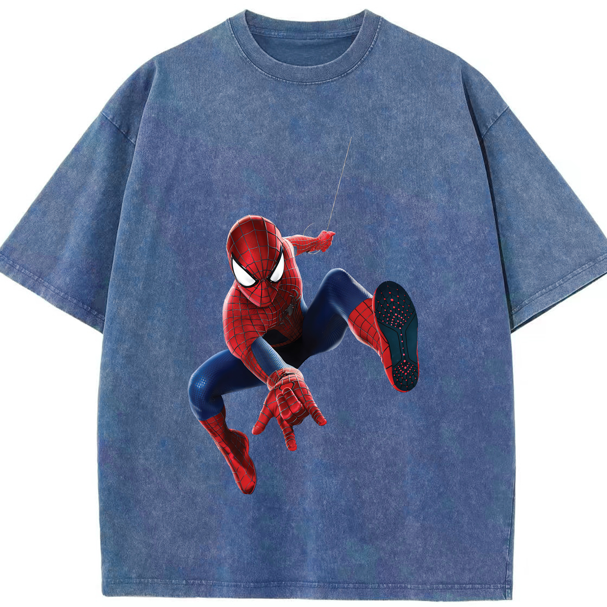 （画像用） Spider Man スパイダーマン 綿100% ヴィンテージ風 半袖Tシャツ（フロントプリント）