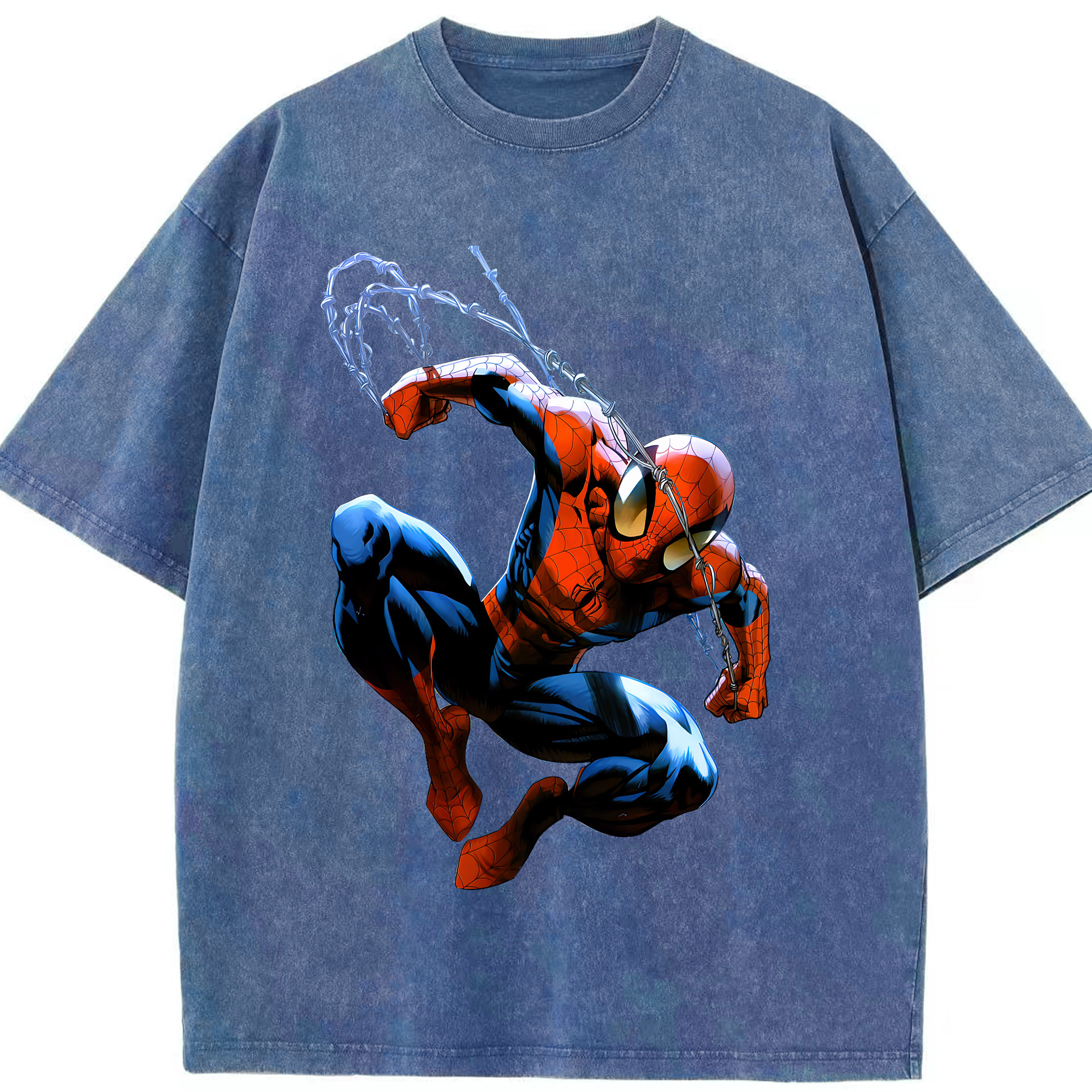 （画像用） Spider Man スパイダーマン 綿100% ヴィンテージ風 半袖Tシャツ（フロントプリント）
