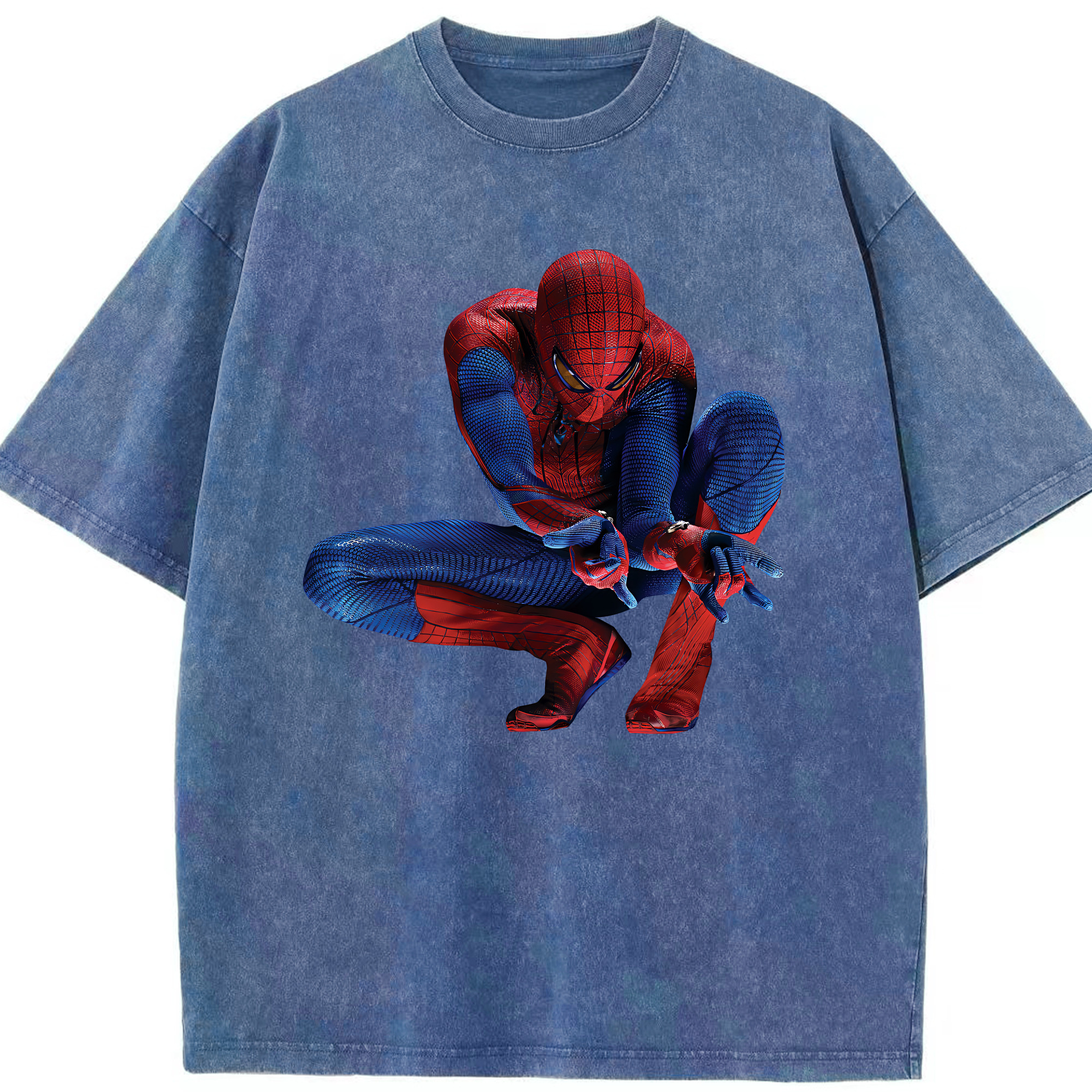 （画像用） Spider Man スパイダーマン 綿100% ヴィンテージ風 半袖Tシャツ（フロントプリント）