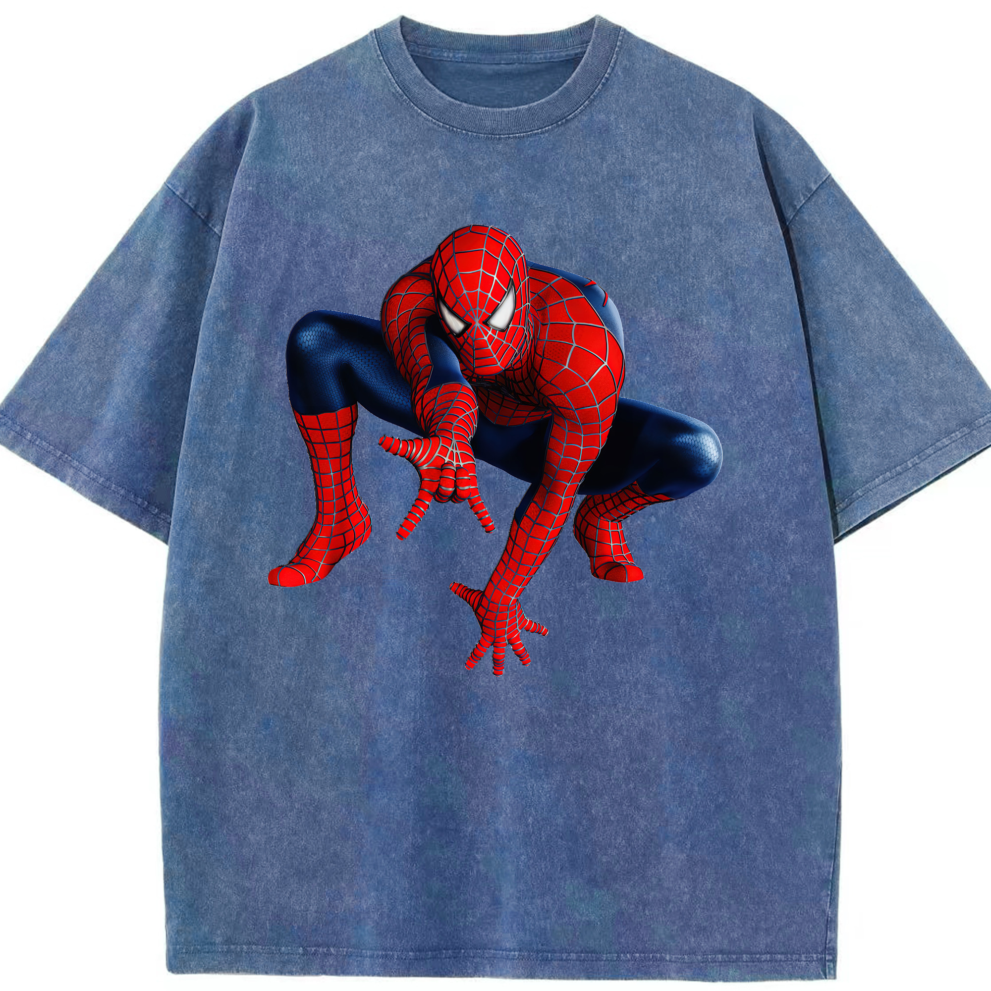 （画像用） Spider Man スパイダーマン 綿100% ヴィンテージ風 半袖Tシャツ（フロントプリント）